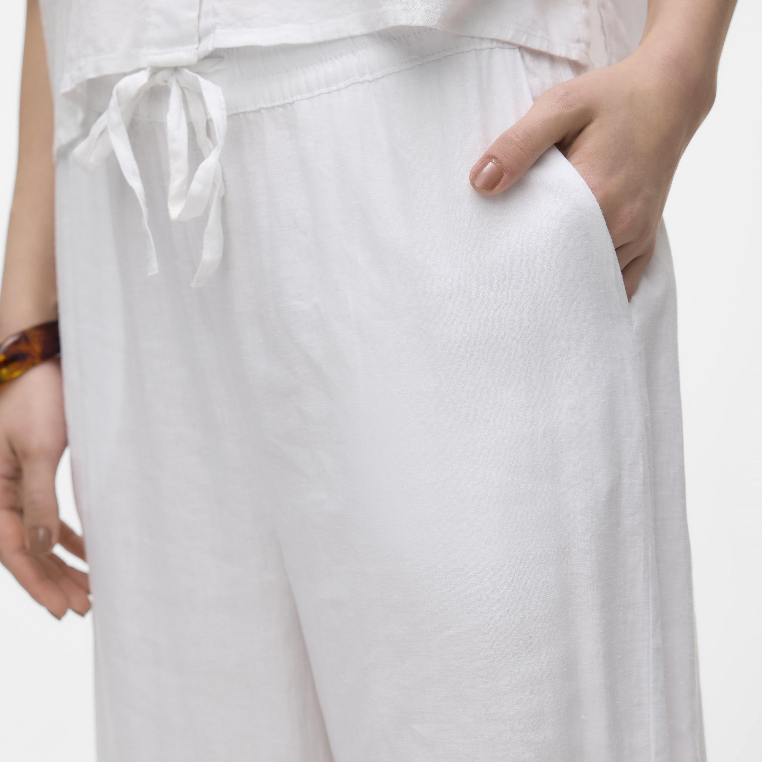 Vero Moda Drawstring Waist Wide Leg Women's Trousers-women-clothing-trousers-image-3