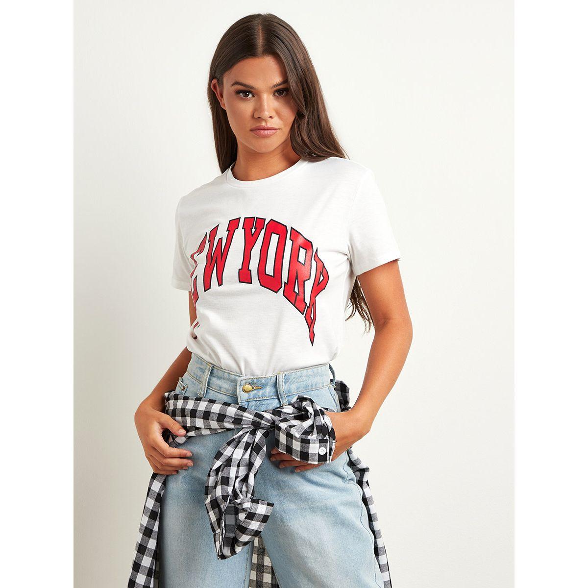 Styli New York Graphic Printed Regular Fit T-shirt-women-clothing-tshirts-image-1