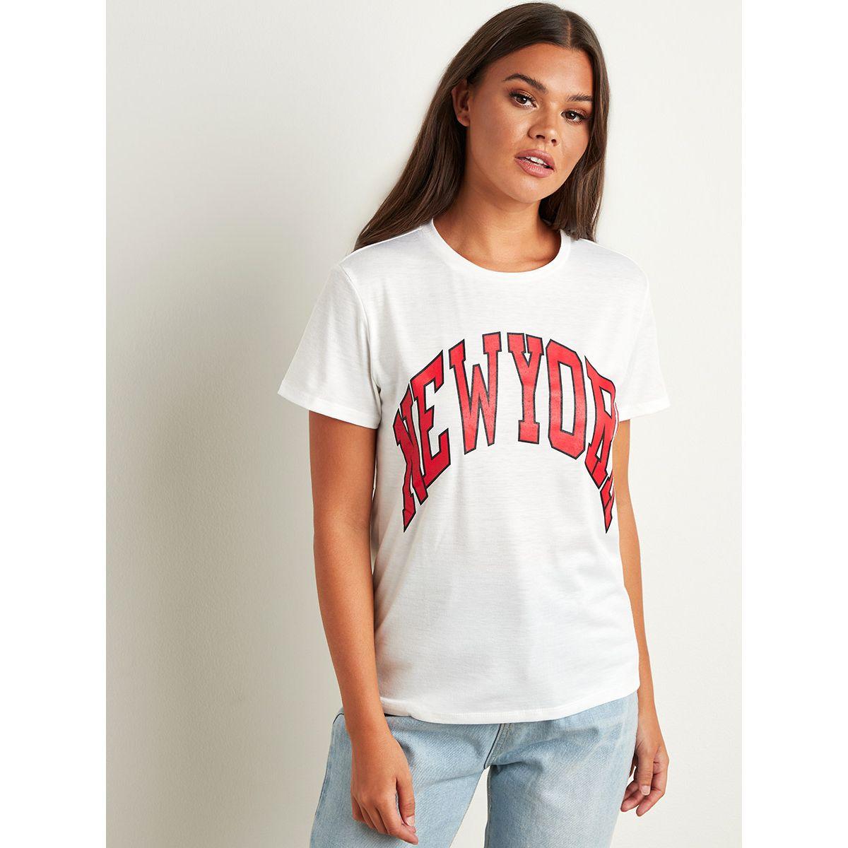 Styli New York Graphic Printed Regular Fit T-shirt-women-clothing-tshirts-image-2