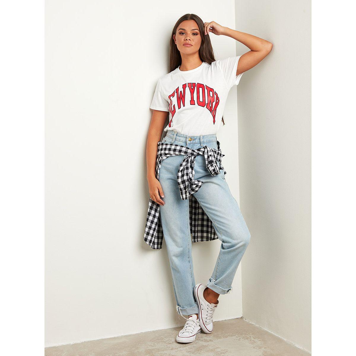 Styli New York Graphic Printed Regular Fit T-shirt-women-clothing-tshirts-image-3