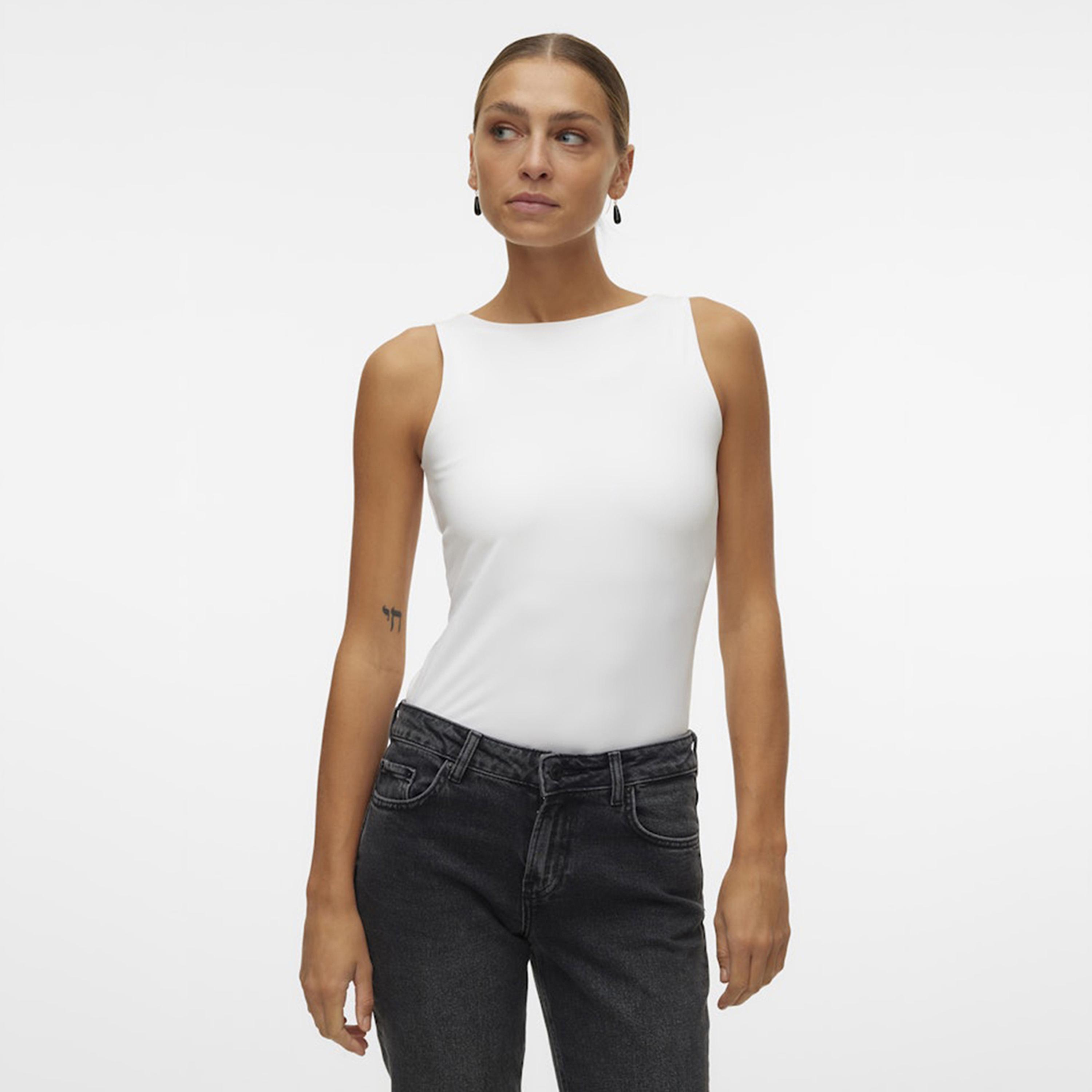 بلوزة "تانك توب" نسائية بياقة "بوت نيك" عريضة من فيرو مودا-women-clothing-shirtsandblouses-blouses-image-1