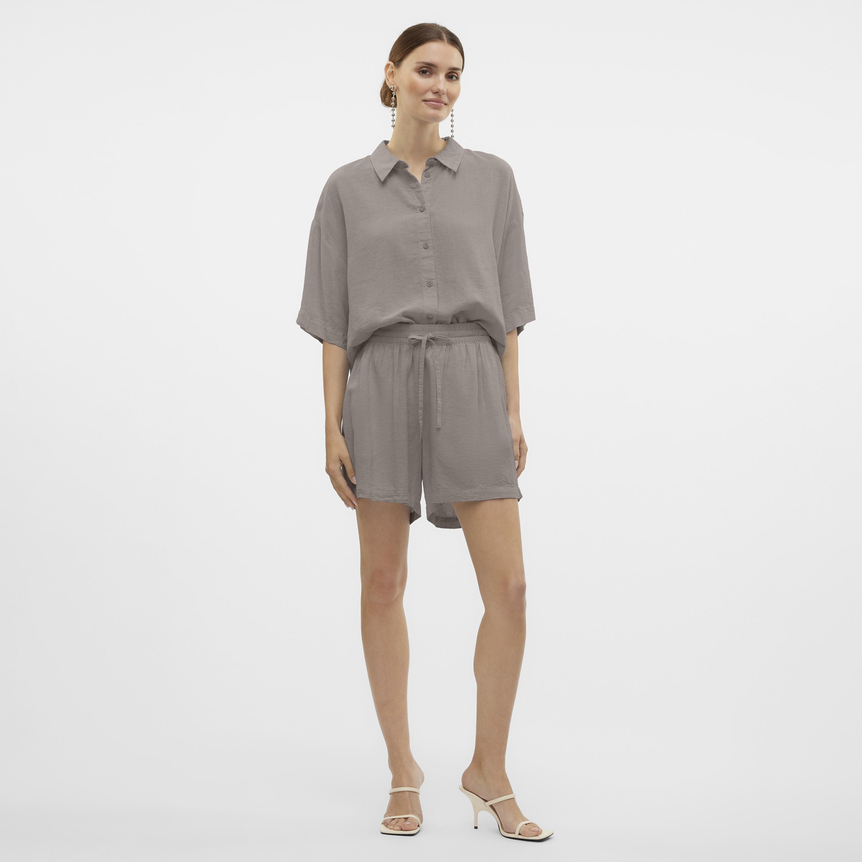 شورت حريمي بخصر مطاطي برباط شد من فيرو مودا-women-clothing-shorts-image-2