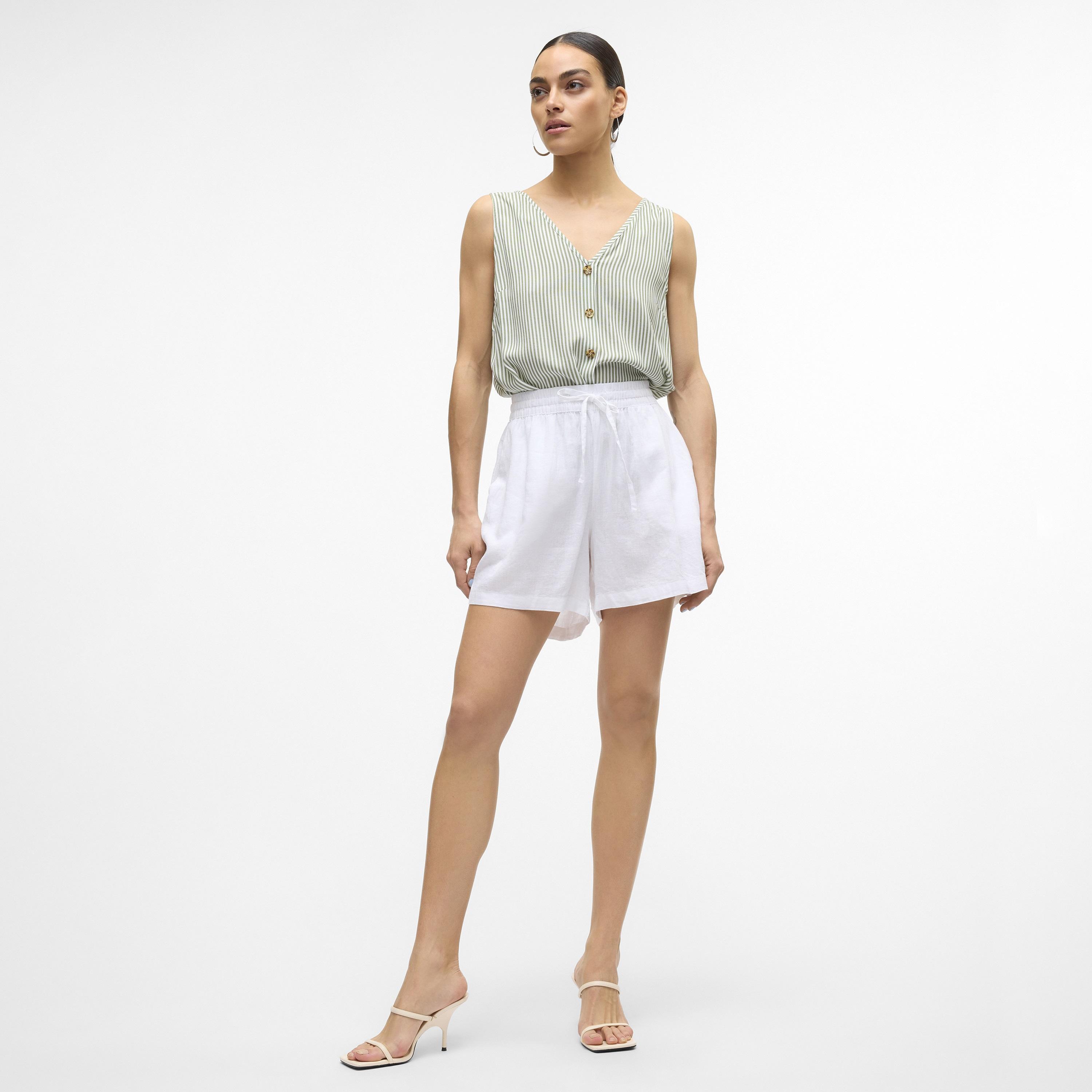 شورت حريمي بخصر مطاطي برباط شد من فيرو مودا-women-clothing-shorts-image-2