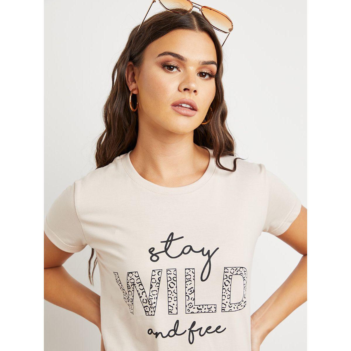 Styli Stay Wild and Free Graphic Print Regular Fit T-shirt-women-clothing-tshirts-image-4