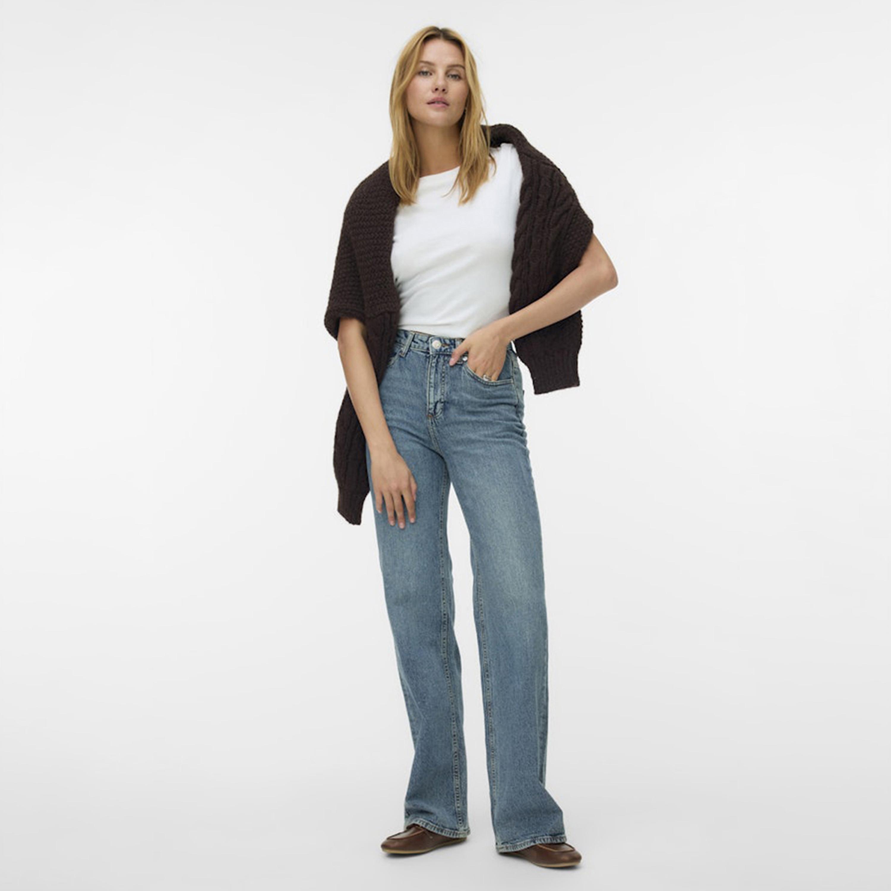 بنطلون جينز نسائي واسع الساق بزر وسحاب بلون أزرق من فيرو مودا-women-clothing-bottoms-jeans-image-2