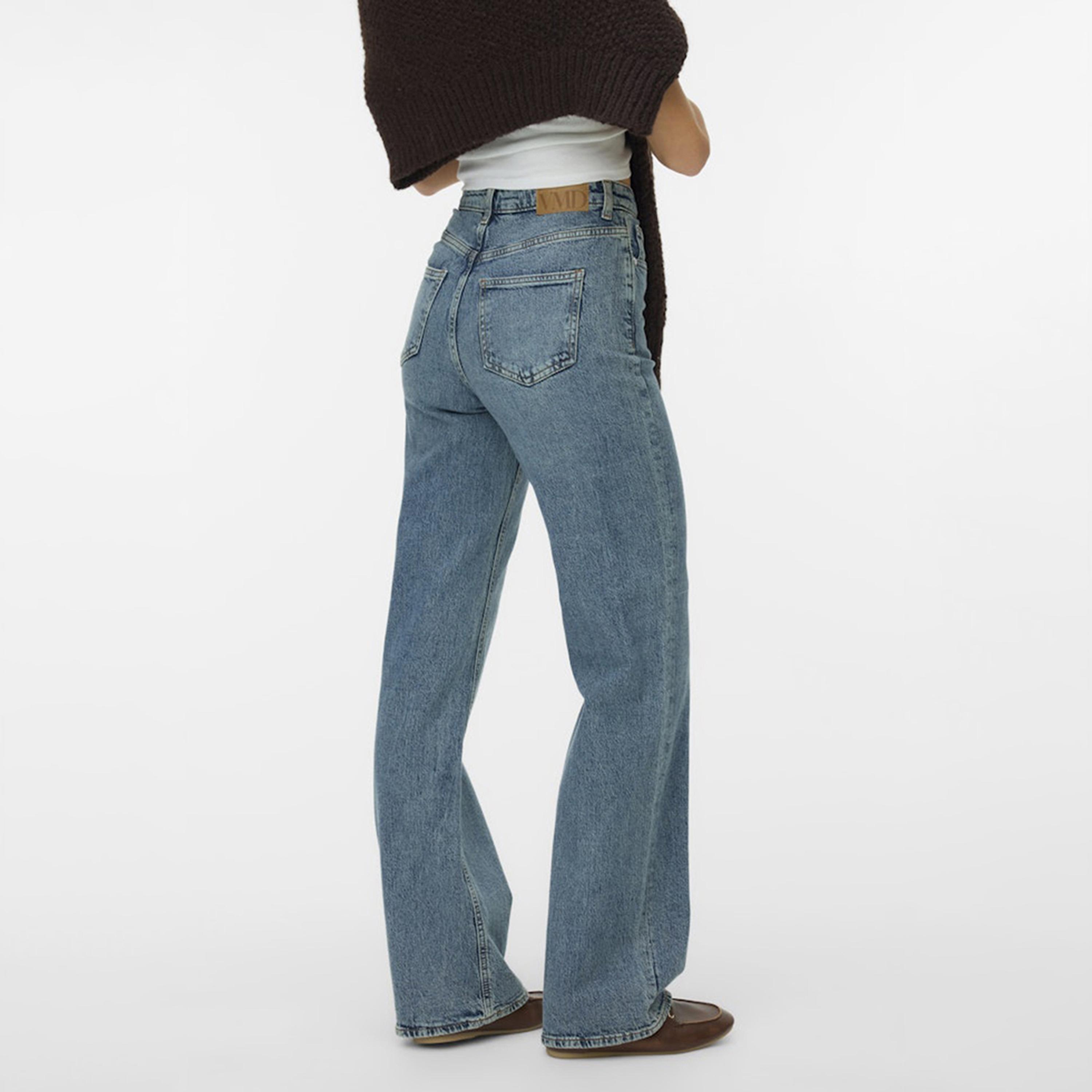بنطلون جينز نسائي واسع الساق بزر وسحاب بلون أزرق من فيرو مودا-women-clothing-bottoms-jeans-image-3