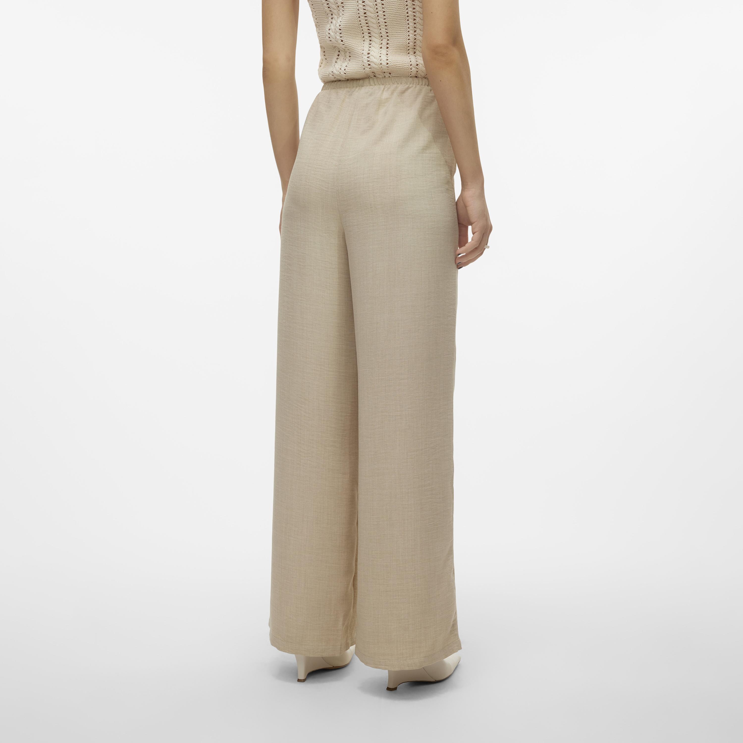 Vero Moda Textured Drawstring Waist Wide Leg Women's Trousers-women-clothing-trousers-image-4