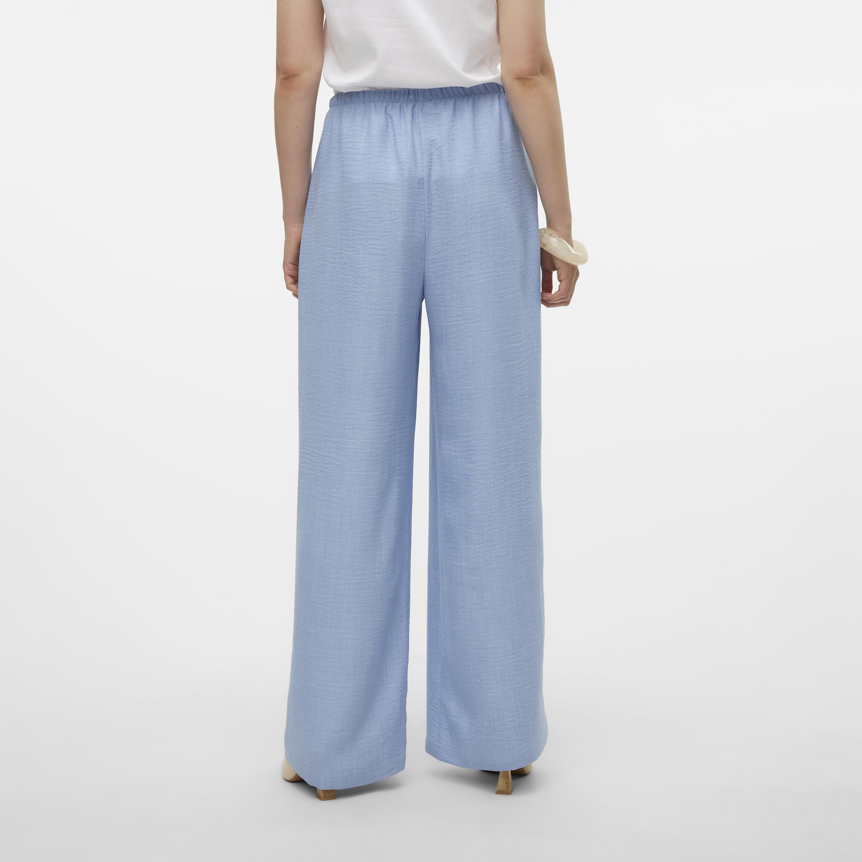 بنطلون واسع الأرجل بخصر مطاطي بربطة وملمس بارز حريمي من فيرو مودا-women-clothing-trousers-image-4