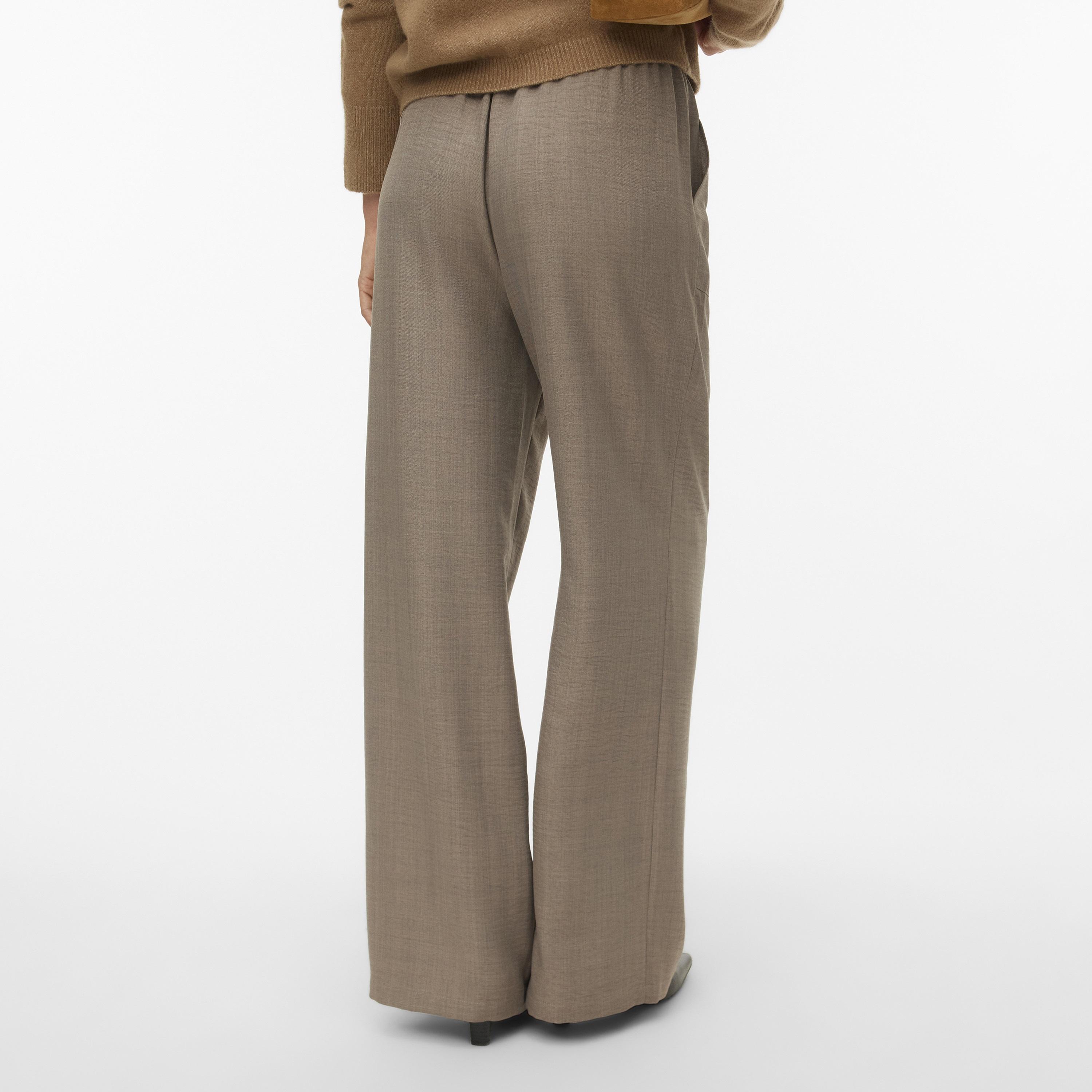 بنطلون واسع الأرجل بخصر مطاطي بربطة وملمس بارز حريمي من فيرو مودا-women-clothing-trousers-image-4