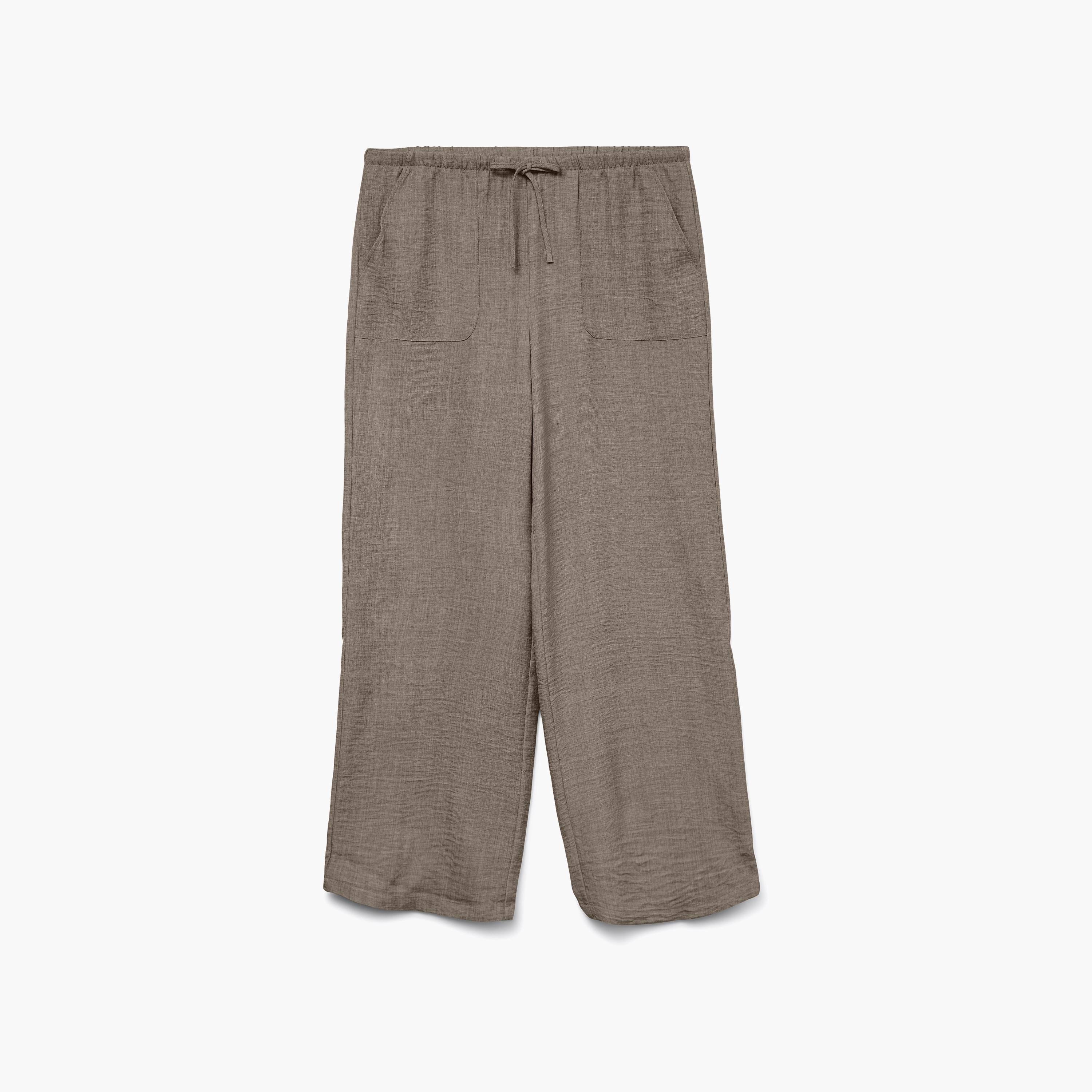 بنطلون واسع الأرجل بخصر مطاطي بربطة وملمس بارز حريمي من فيرو مودا-women-clothing-trousers-image-5