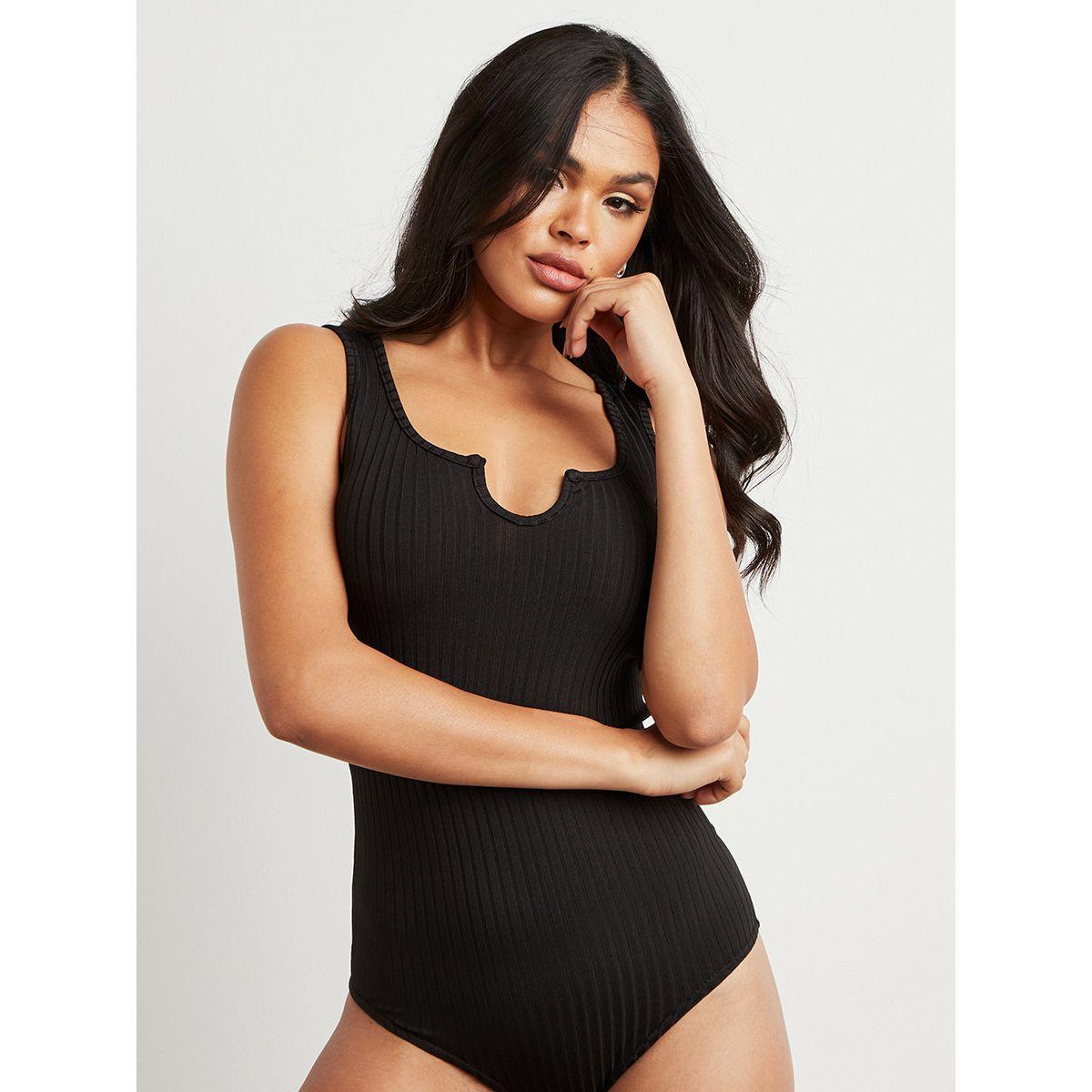 Styli Plain Sleeveless Notch Neck Bodysuit-women-clothing-tshirts-image-2