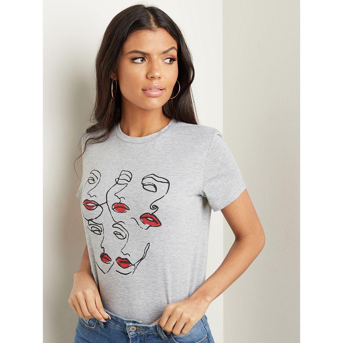 تيشيرت مطبوع بأكمام قصيرة-women-clothing-tshirts-image-2