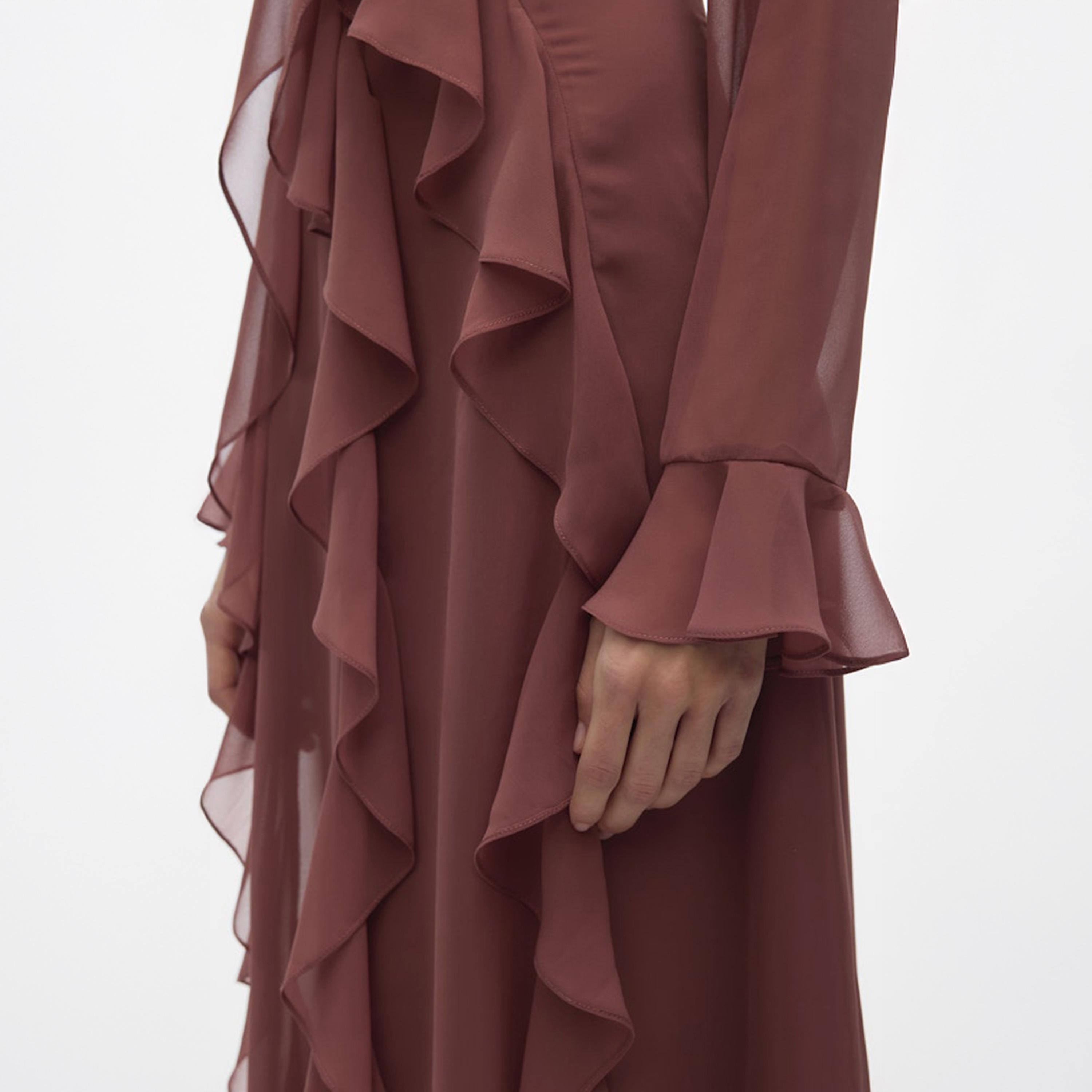 Vero Moda Pink Ruffled Women's Maxi Dress-women-clothing-dresses-image-4