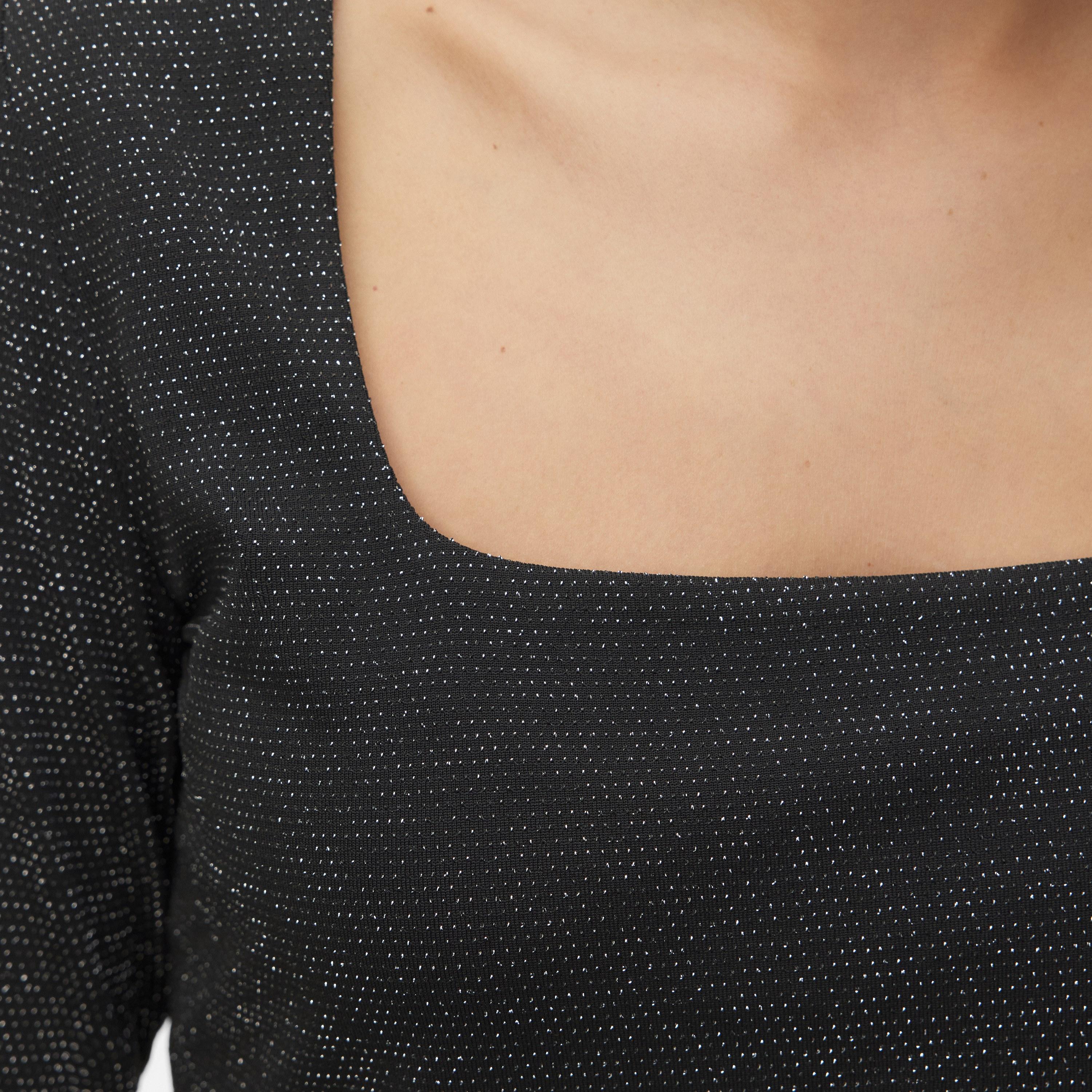 Vero Moda Black Sparkle Square Neck Women's Top-women-clothing-shirtsandblouses-blouses-image-4