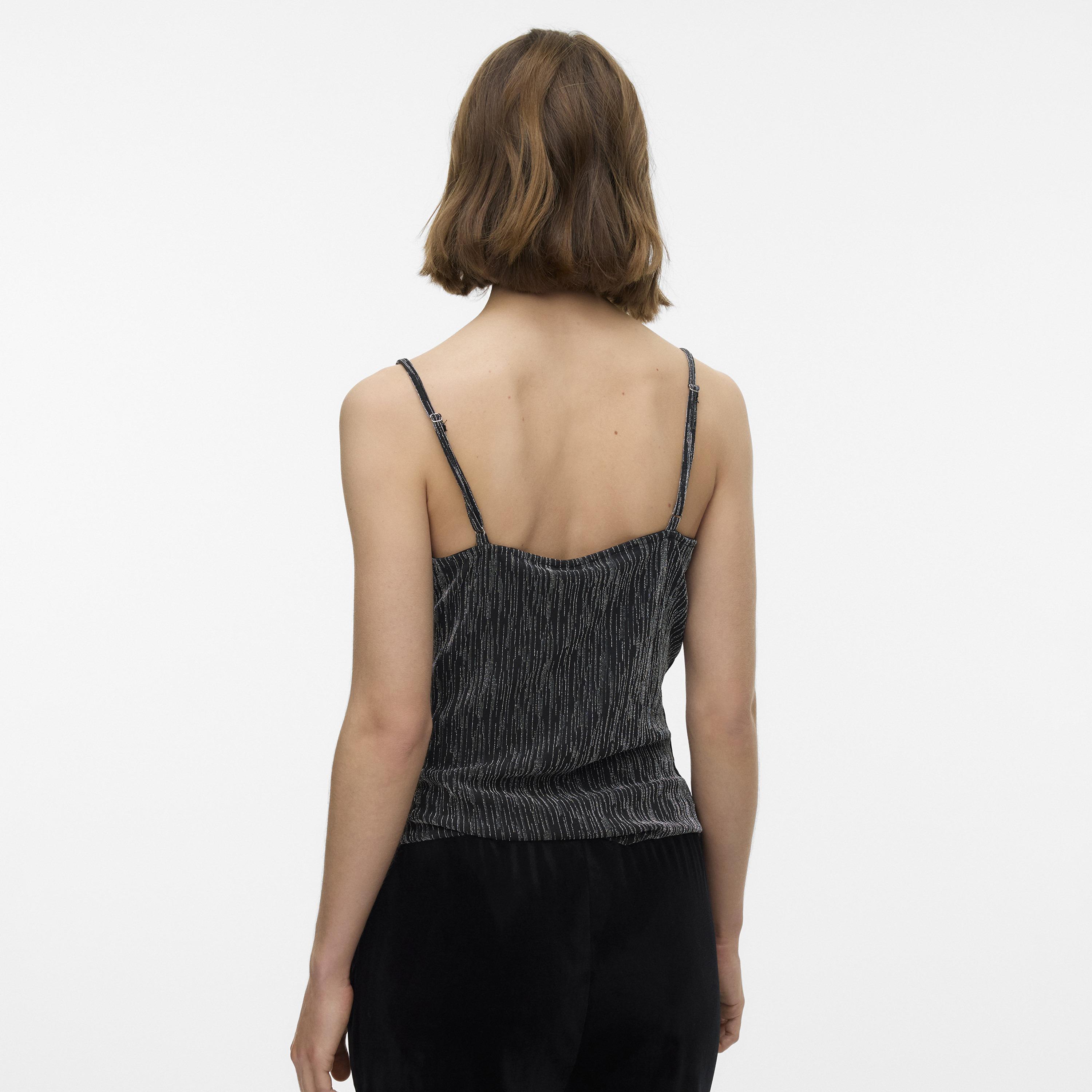 Vero Moda Black Lurex Pinstripe Cowl Neck Women's Top-women-clothing-shirtsandblouses-blouses-image-3