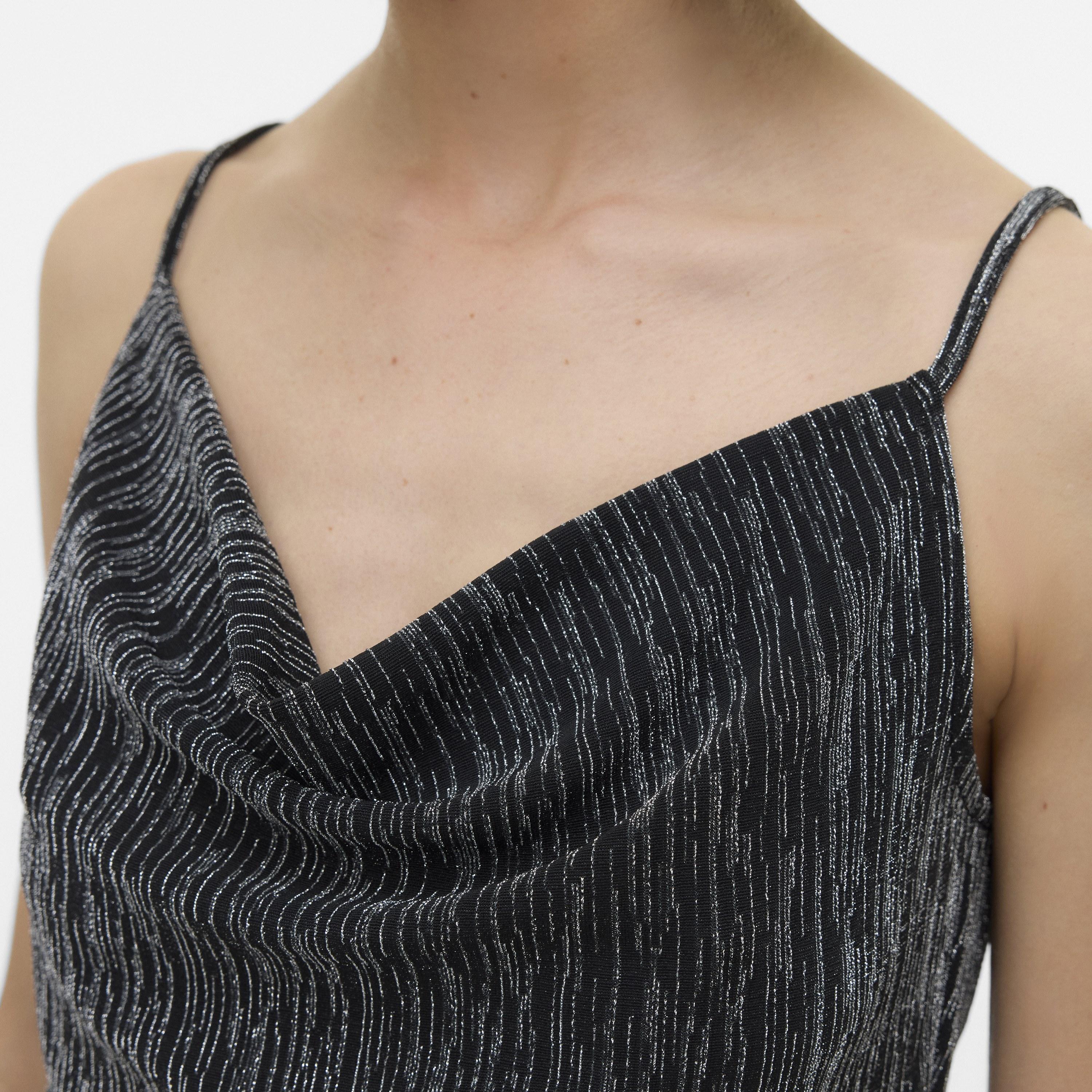 Vero Moda Black Lurex Pinstripe Cowl Neck Women's Top-women-clothing-shirtsandblouses-blouses-image-5