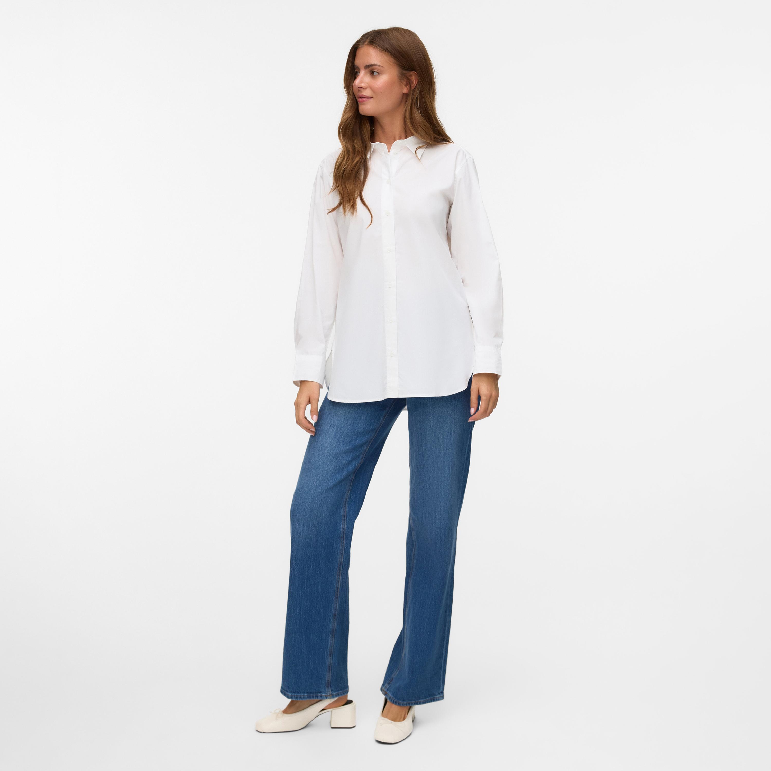 قميص حريمي بياقة مدببة أبيض من فيرو مودا-women-clothing-shirtsandblouses-shirts-image-2