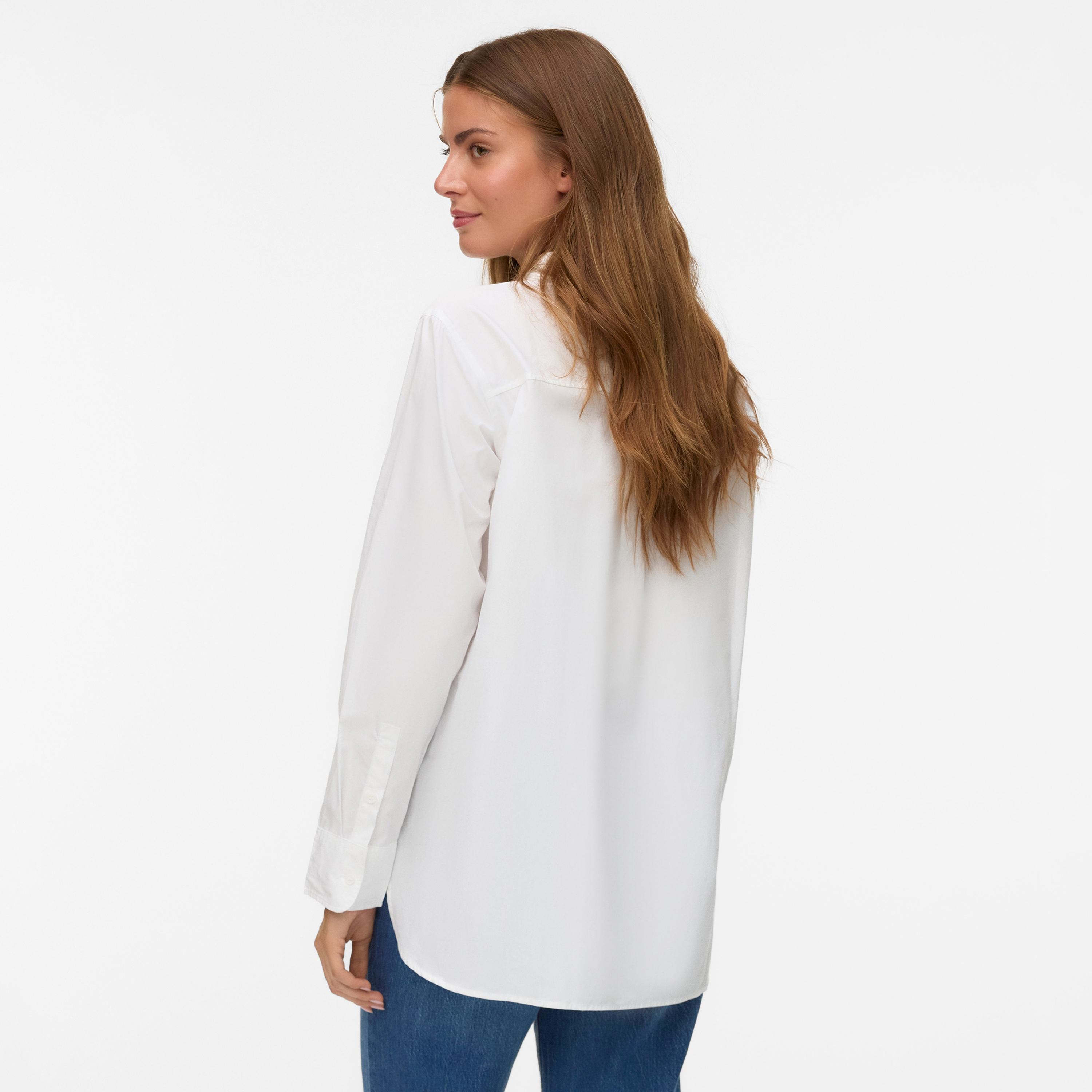 قميص حريمي بياقة مدببة أبيض من فيرو مودا-women-clothing-shirtsandblouses-shirts-image-3
