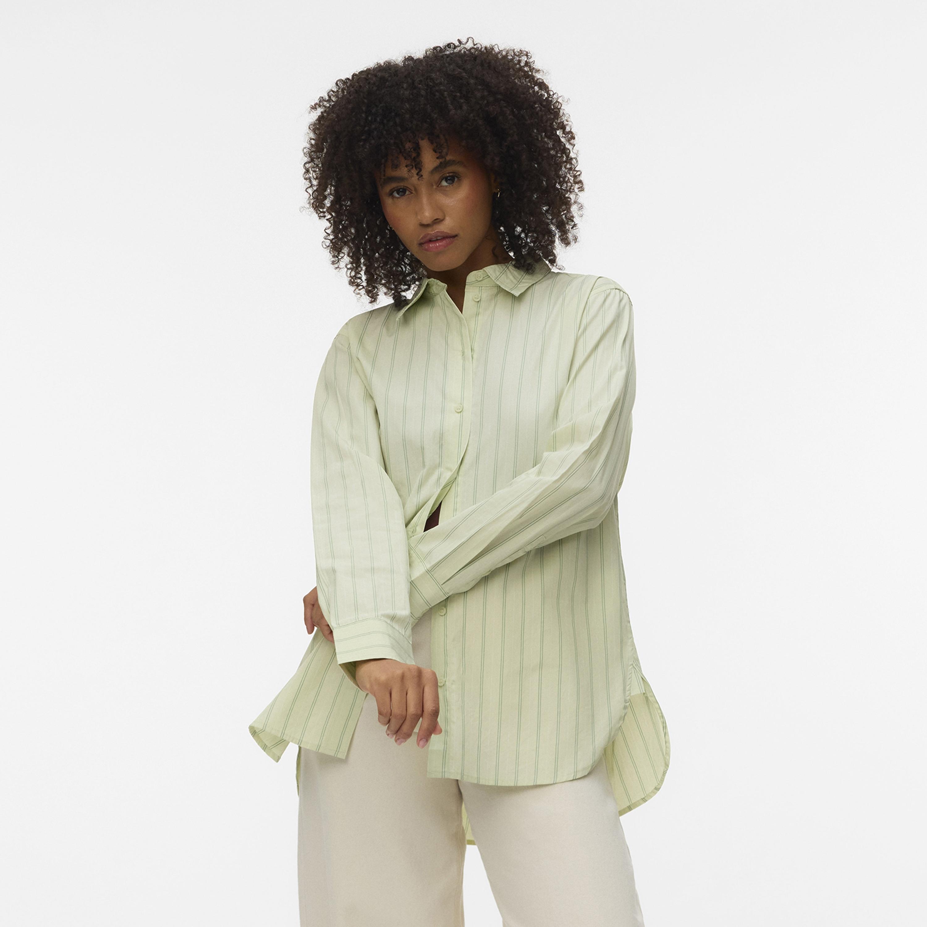 Vero Moda Striped Pointed Collar Women's Shirt-women-clothing-shirtsandblouses-shirts-image-1