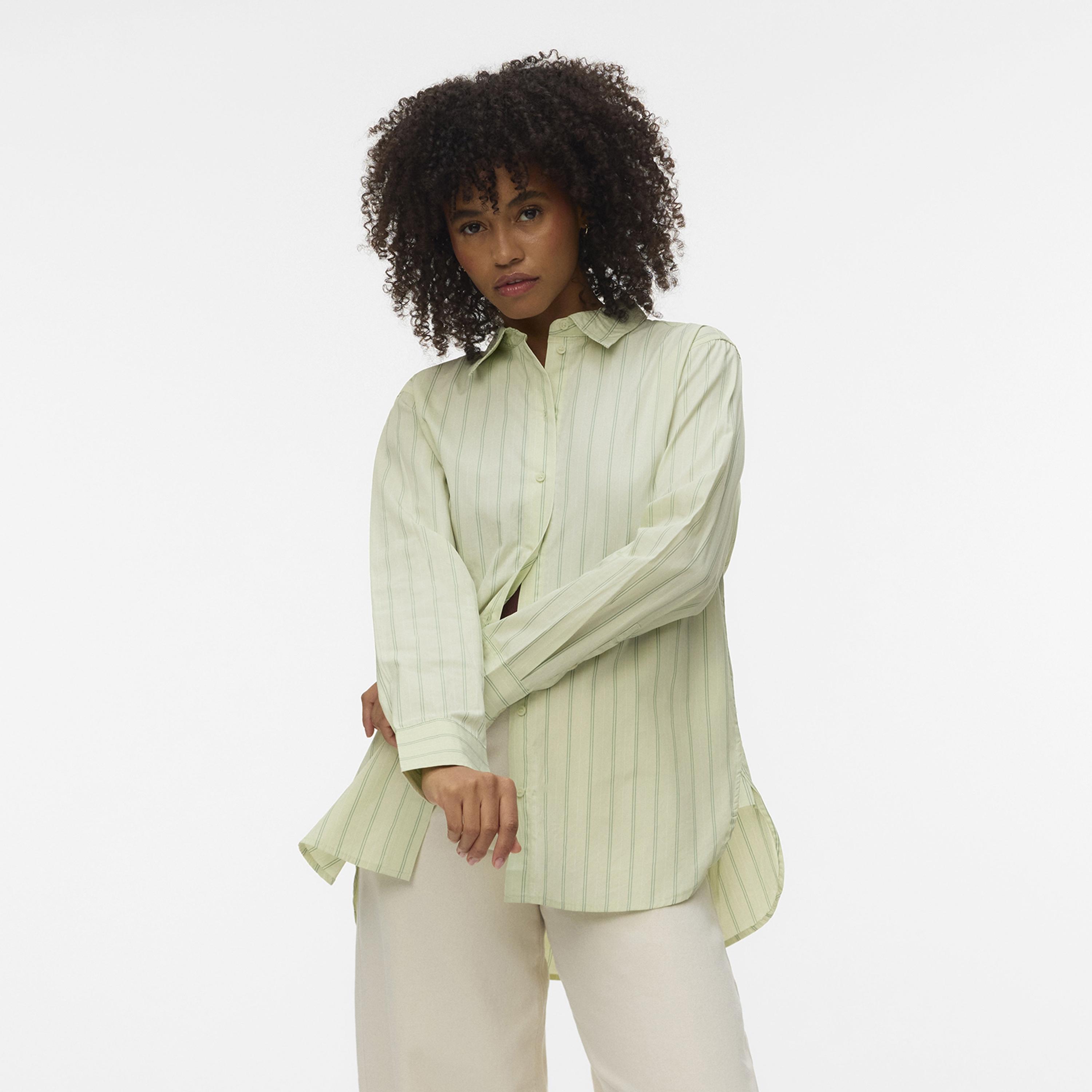 Vero Moda Striped Pointed Collar Women's Shirt-women-clothing-shirtsandblouses-shirts-image-2