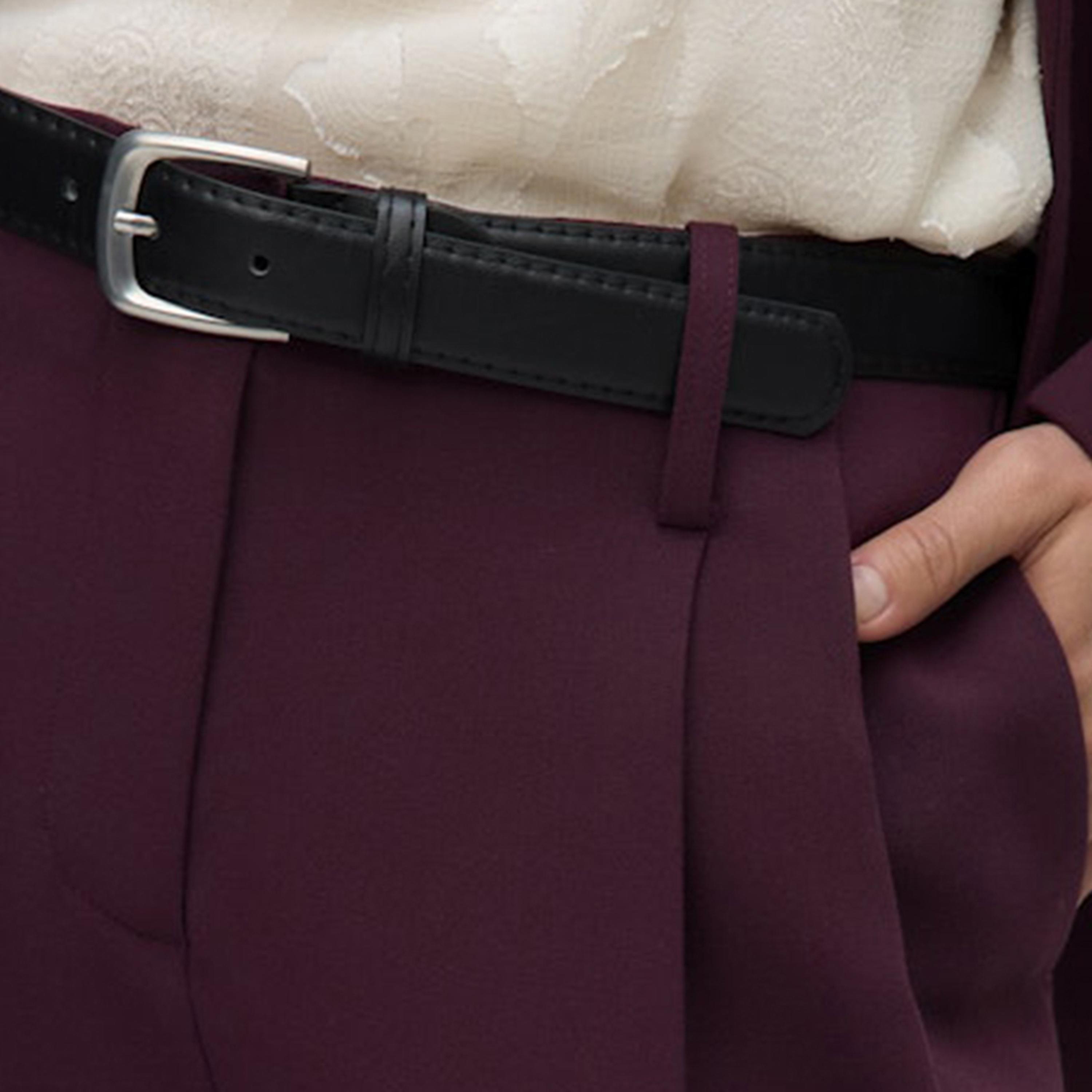 Vero Moda Wine Double Pleated, Side Pockets Wide Leg Women's Trousers-women-clothing-bottoms-trousers-image-5