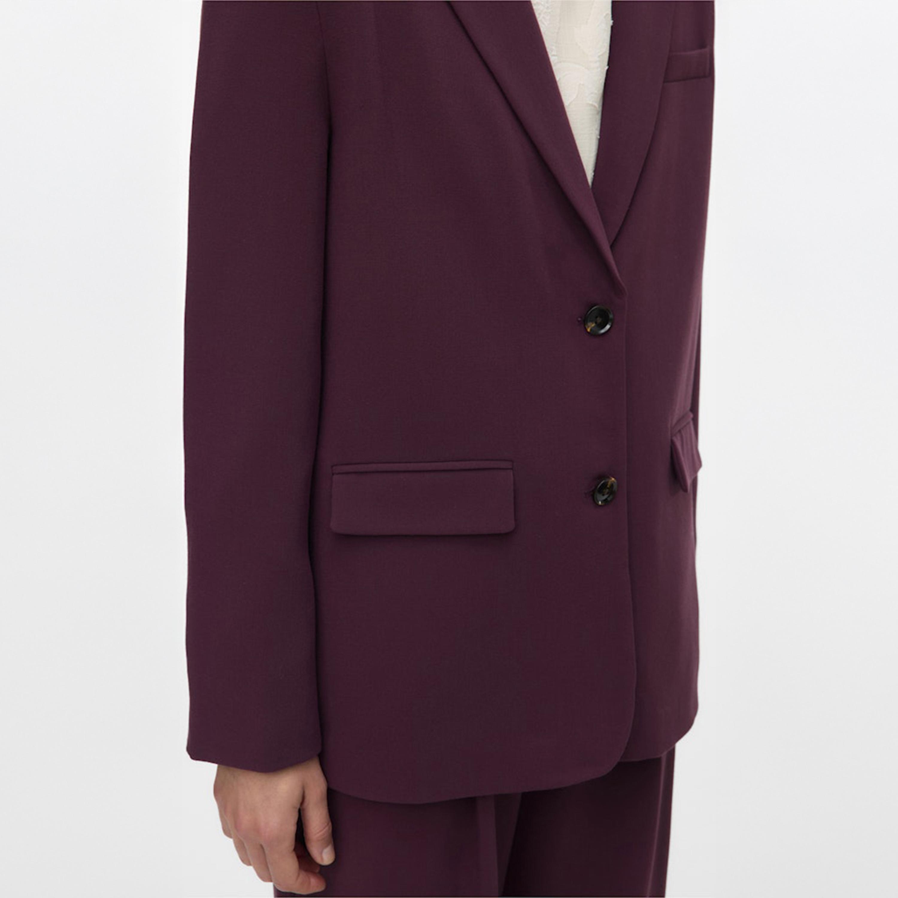 Vero Moda Wine Lapel Collar Women's Blazer-women-clothing-coatsandjackets-blazers-image-4