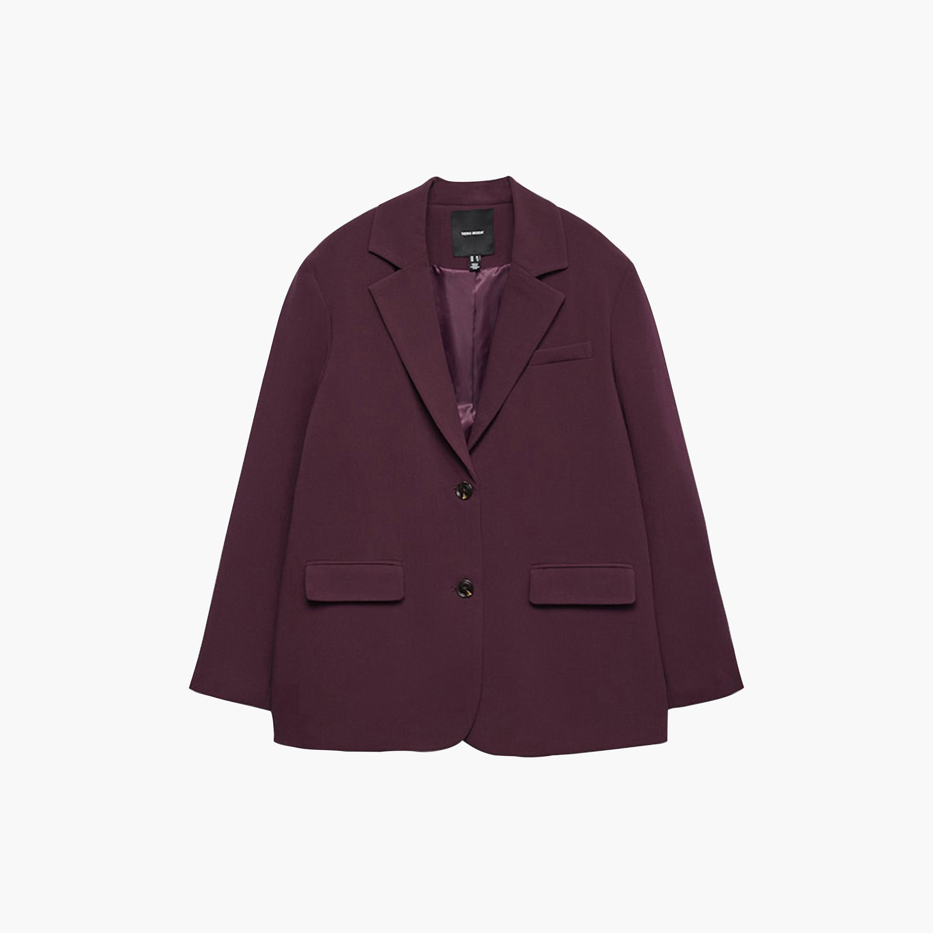 Vero Moda Wine Lapel Collar Women's Blazer-women-clothing-coatsandjackets-blazers-image-6