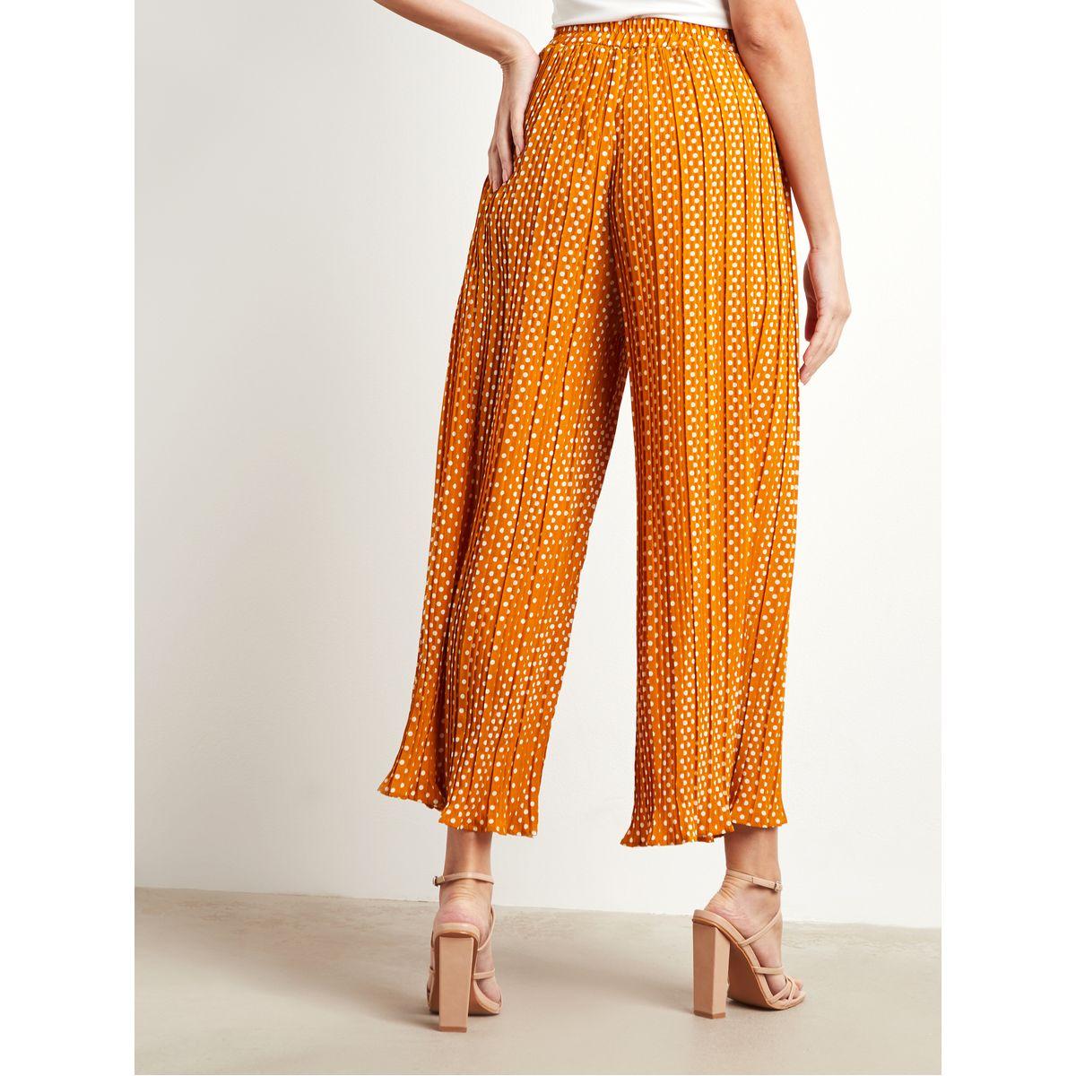 Styli Polka Dot Print Pleated Wide Leg Culottes-women-clothing-bottoms-trousers-image-3