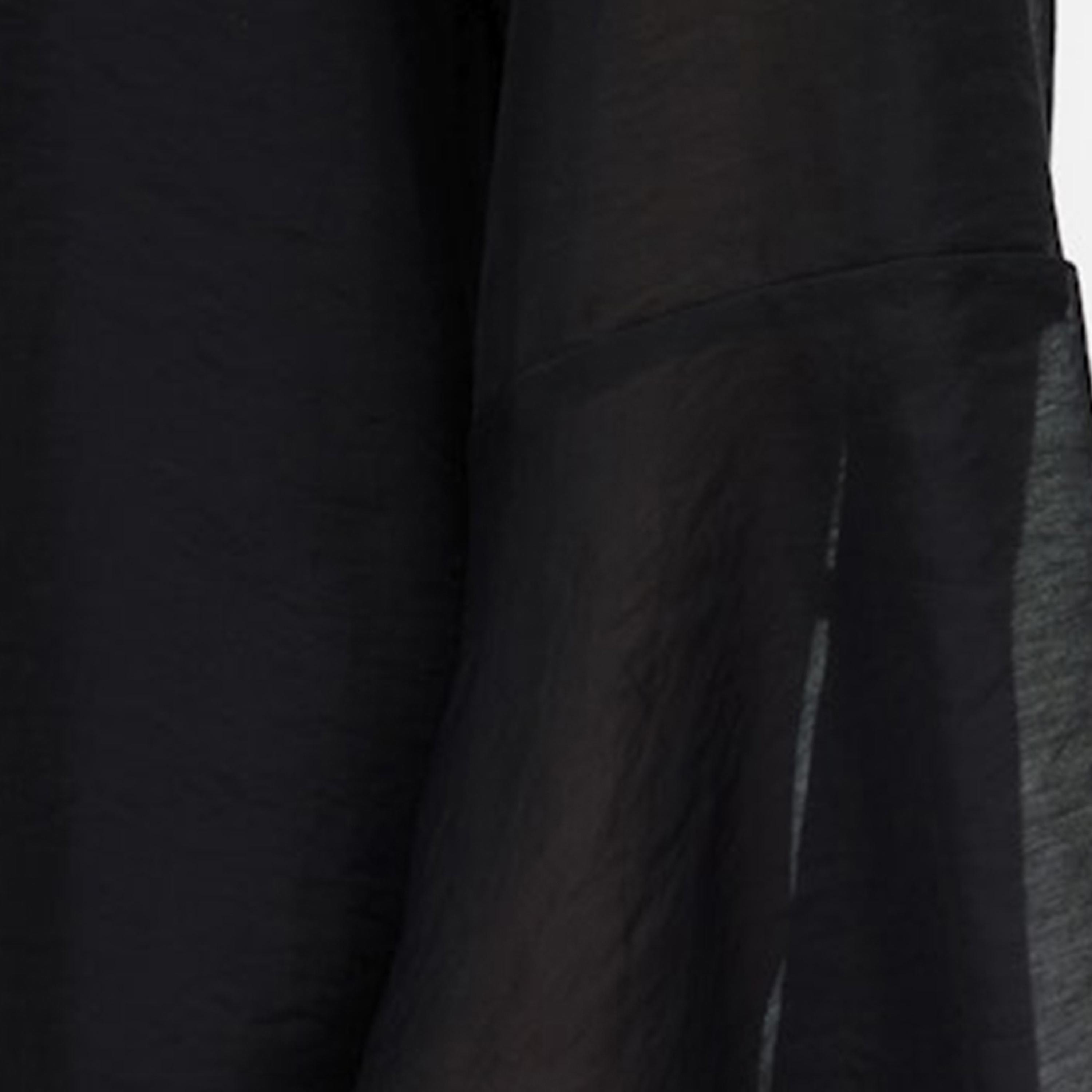 فستان ميني نسائي قصة "شيفت" بأكمام "بيل" جرس وياقة تربط بلون أسود من فيرو مودا-women-clothing-dresses-image-5
