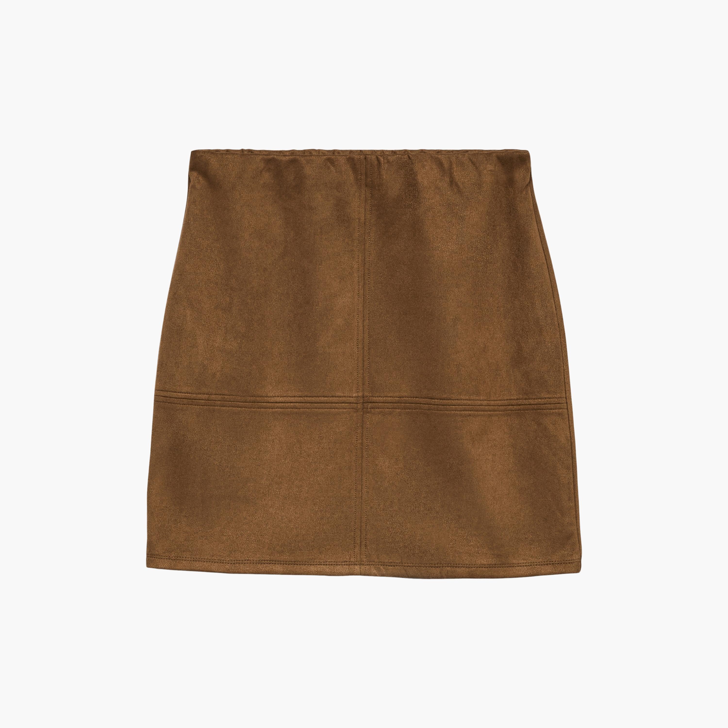 Vero Moda Brown Suede Straight Women's Mini Skirt-women-clothing-skirts-image-6