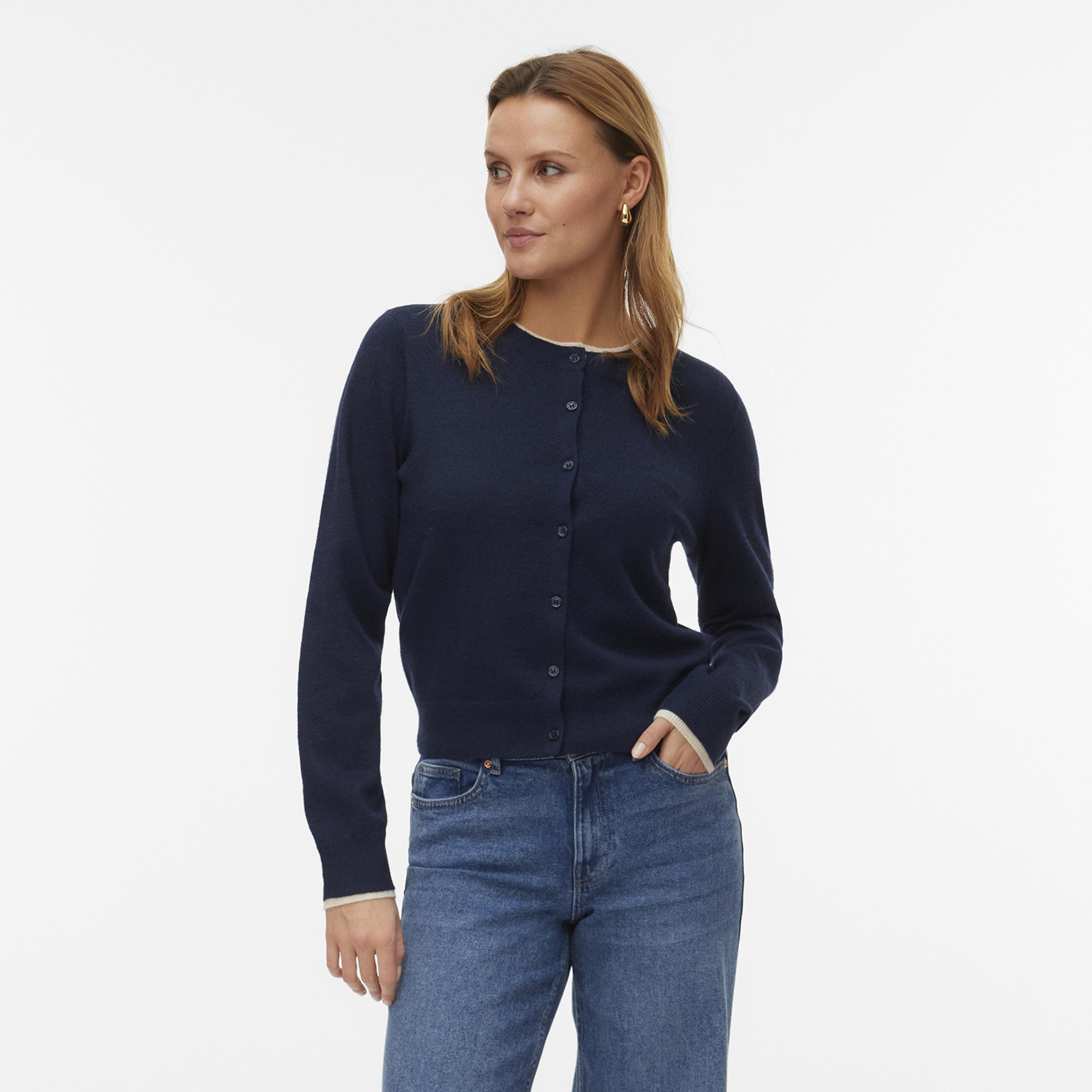 كارديجان حريمي باللون الأزرق من فيرو مودا-women-winterwear-cardigansandjumpers-cardigans-image-1