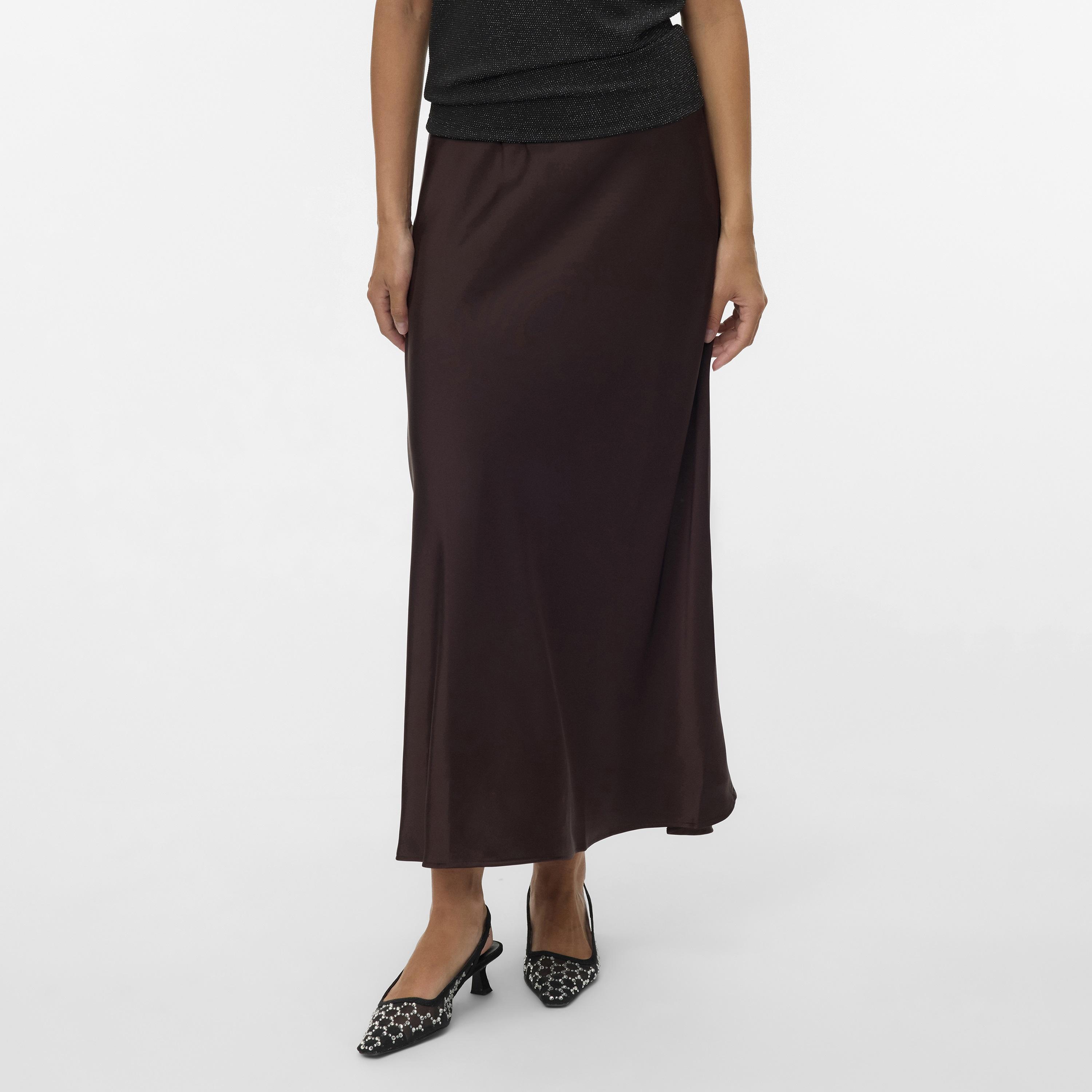 Vero Moda Brown Bias-Cut Women's Midi Skirt-women-clothing-skirts-image-1