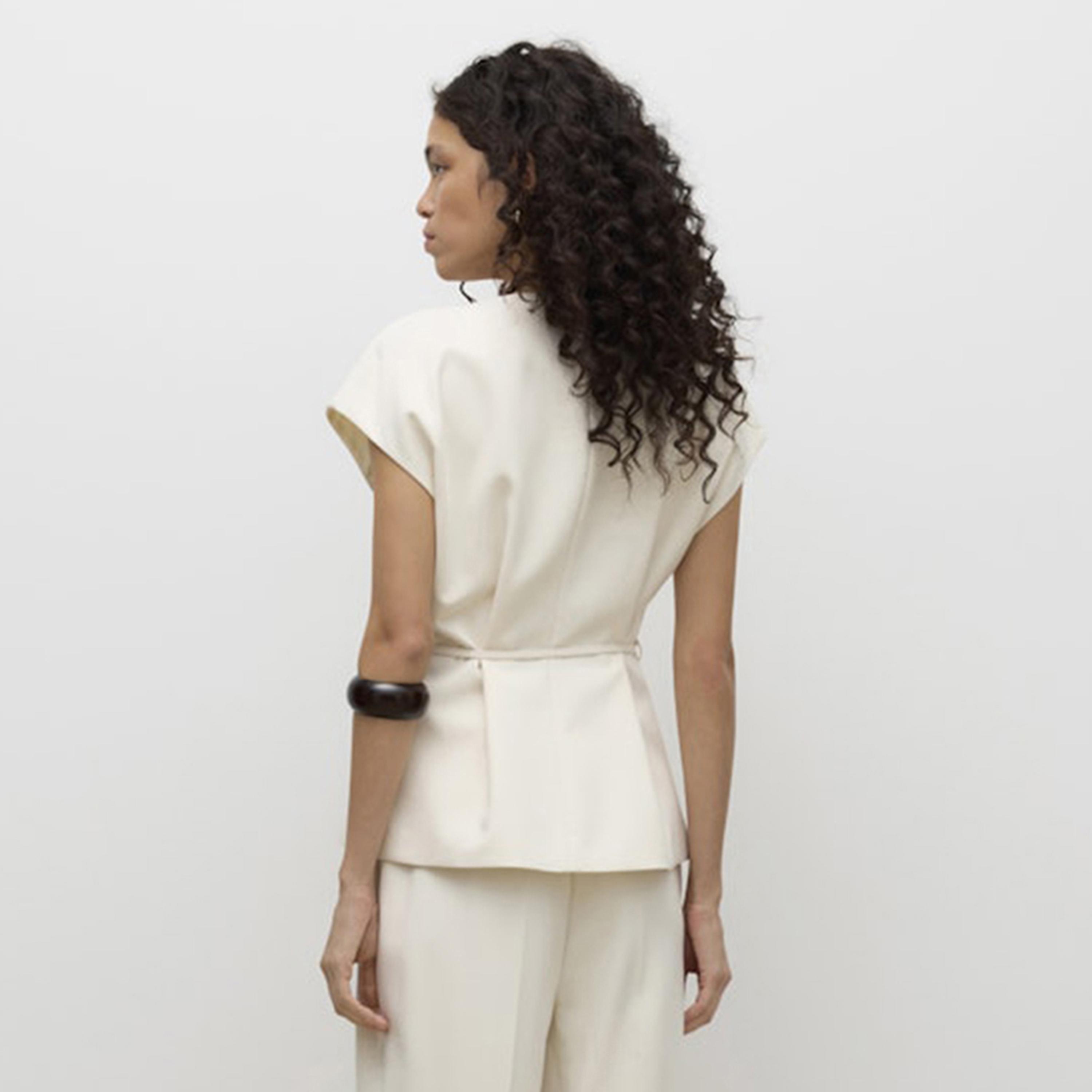 Vero Moda White Surplice Neck Cape Sleeves Women's Wrap Top-women-clothing-shirtsandblouses-blouses-image-3