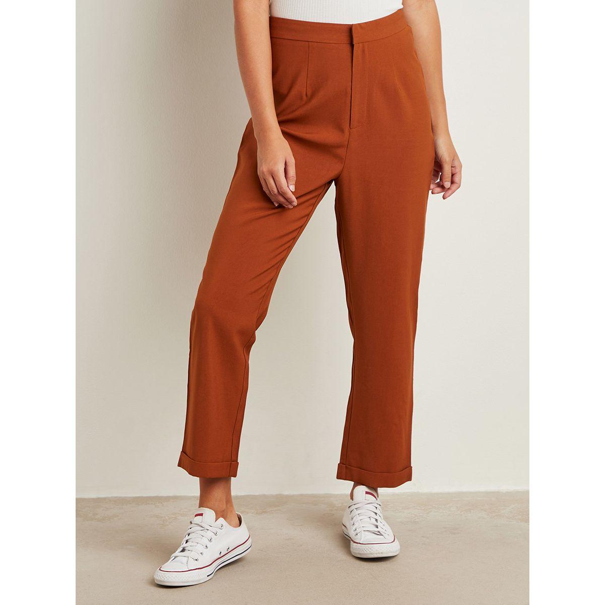 Styli Plain Relaxed Fit Tapered Trouser-women-clothing-bottoms-trousers-image-1