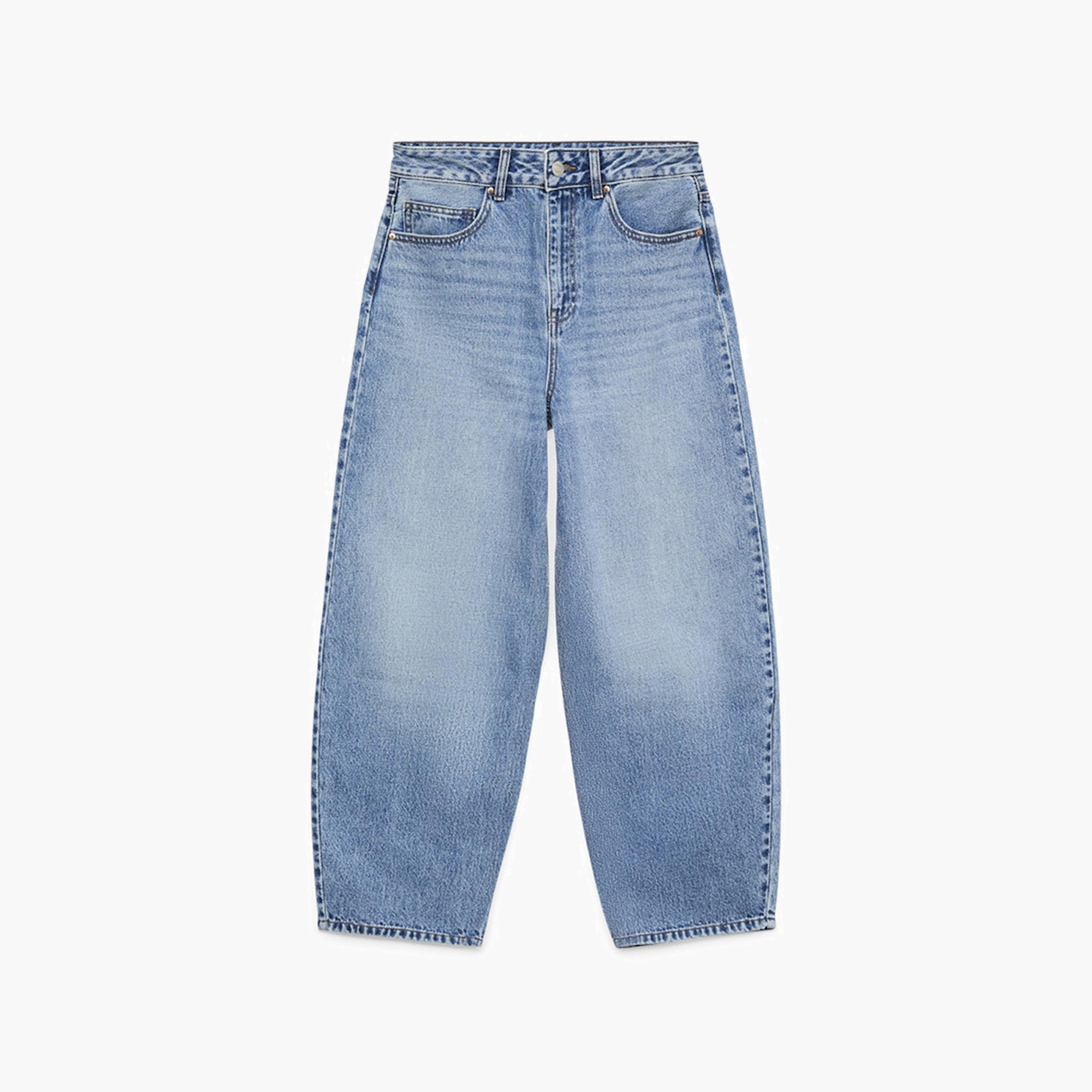 Vero Moda Blue Button and Zip Fly Barrel Women's Jeans-women-clothing-bottoms-jeans-image-6