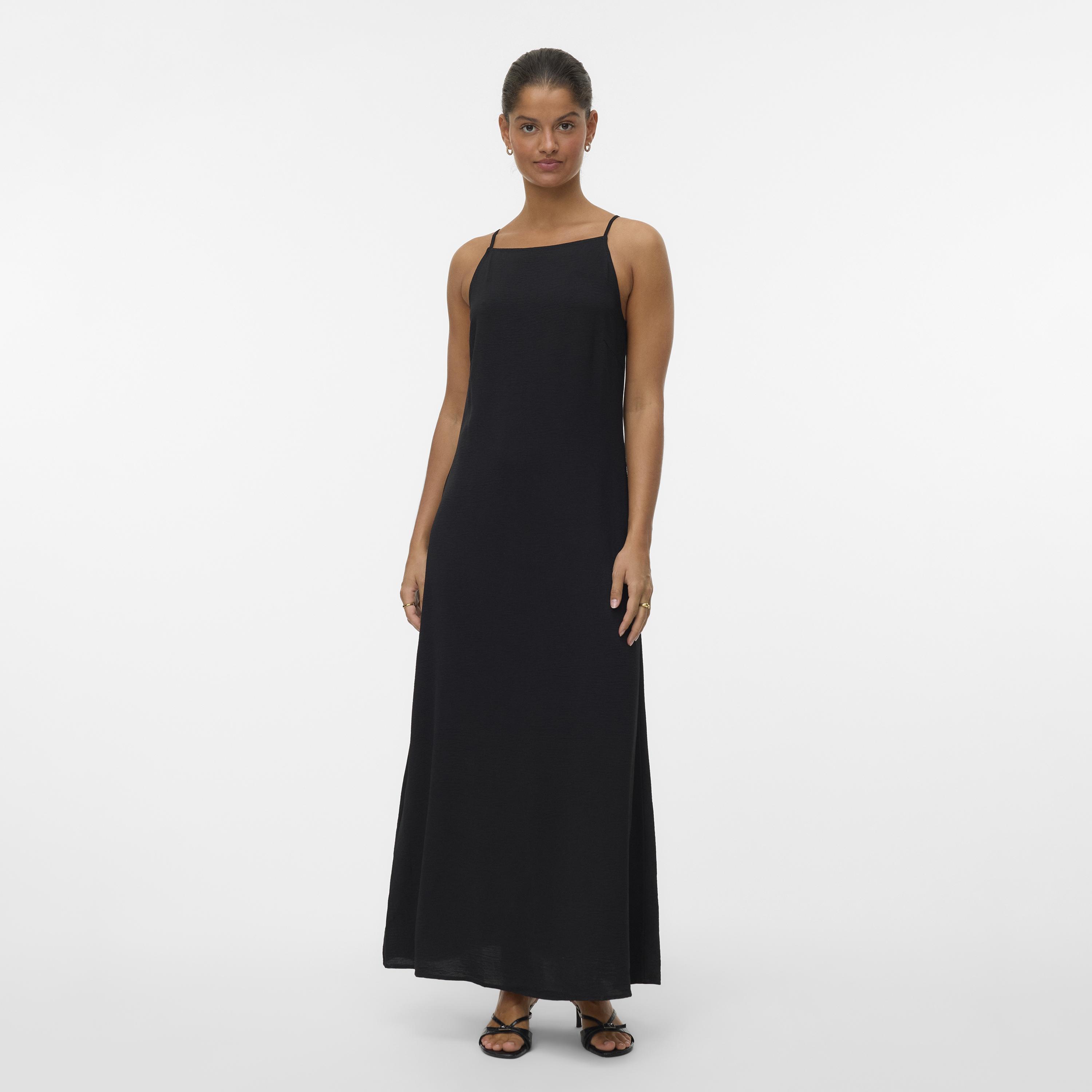 Vero Moda Black Ribbed Square Neck Women's Maxi Dress-women-clothing-dresses-image-1