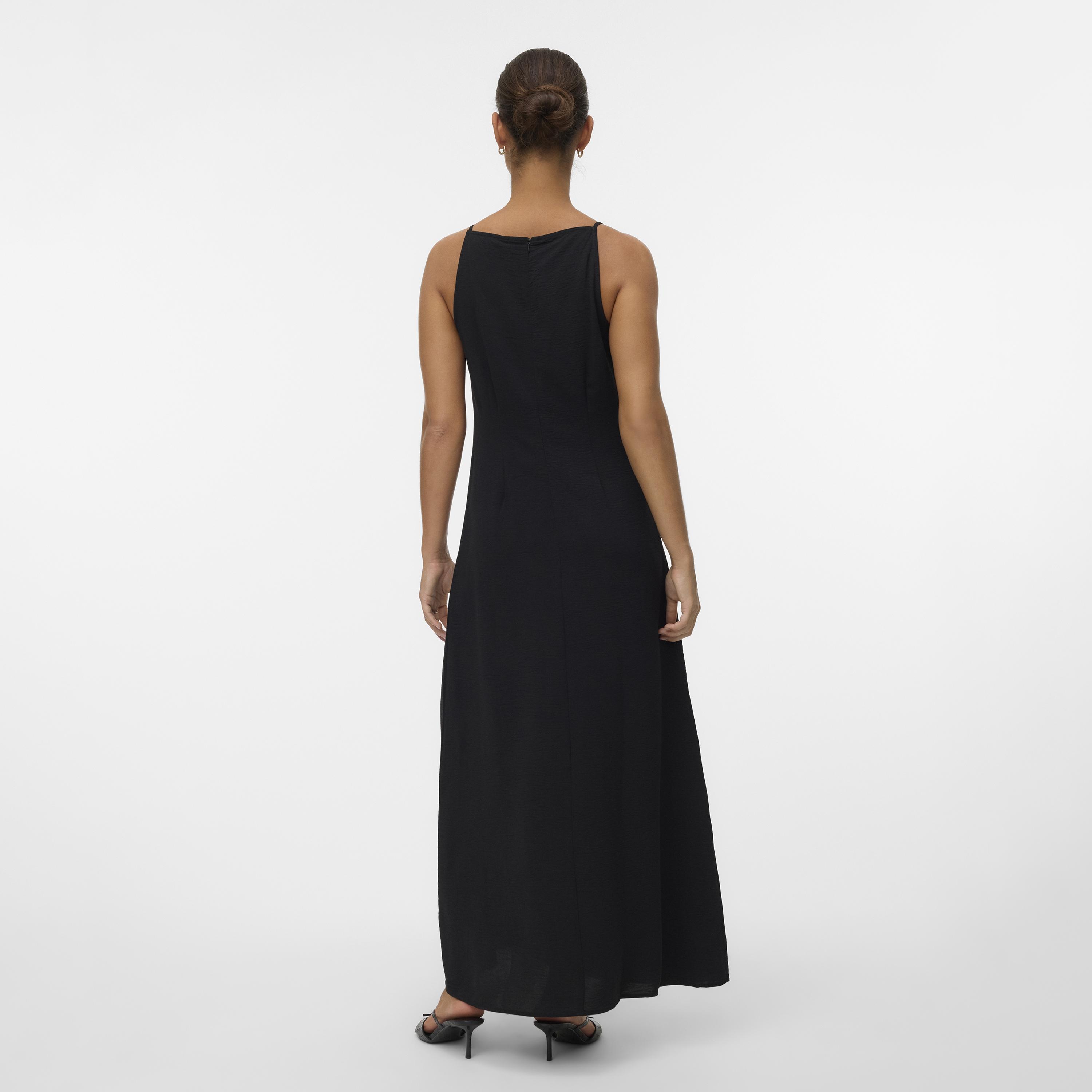 Vero Moda Black Ribbed Square Neck Women's Maxi Dress-women-clothing-dresses-image-3