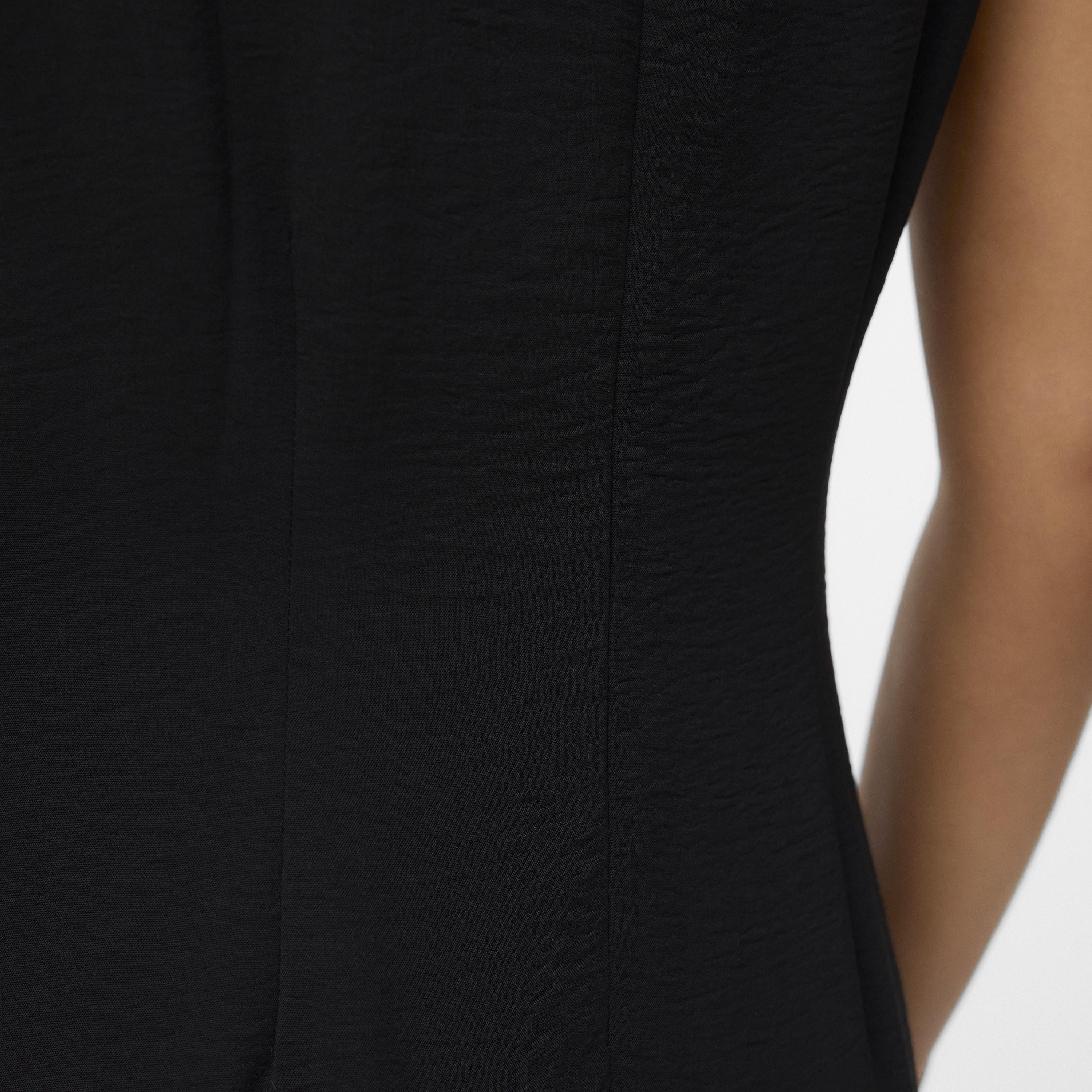 Vero Moda Black Ribbed Square Neck Women's Maxi Dress-women-clothing-dresses-image-4