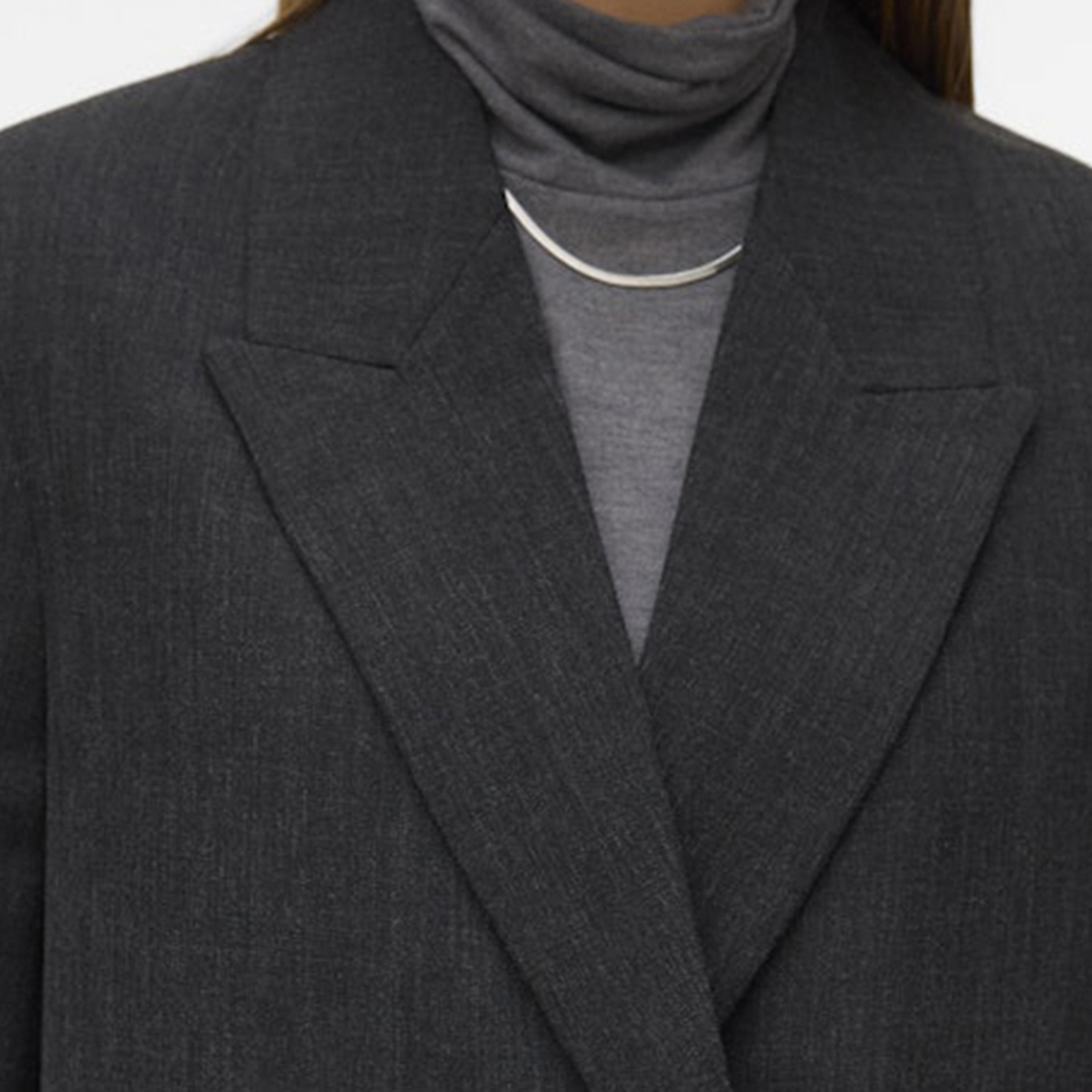 Vero Moda Charcoal Lapel Collar Women's Blazer-women-clothing-coatsandjackets-blazers-image-4