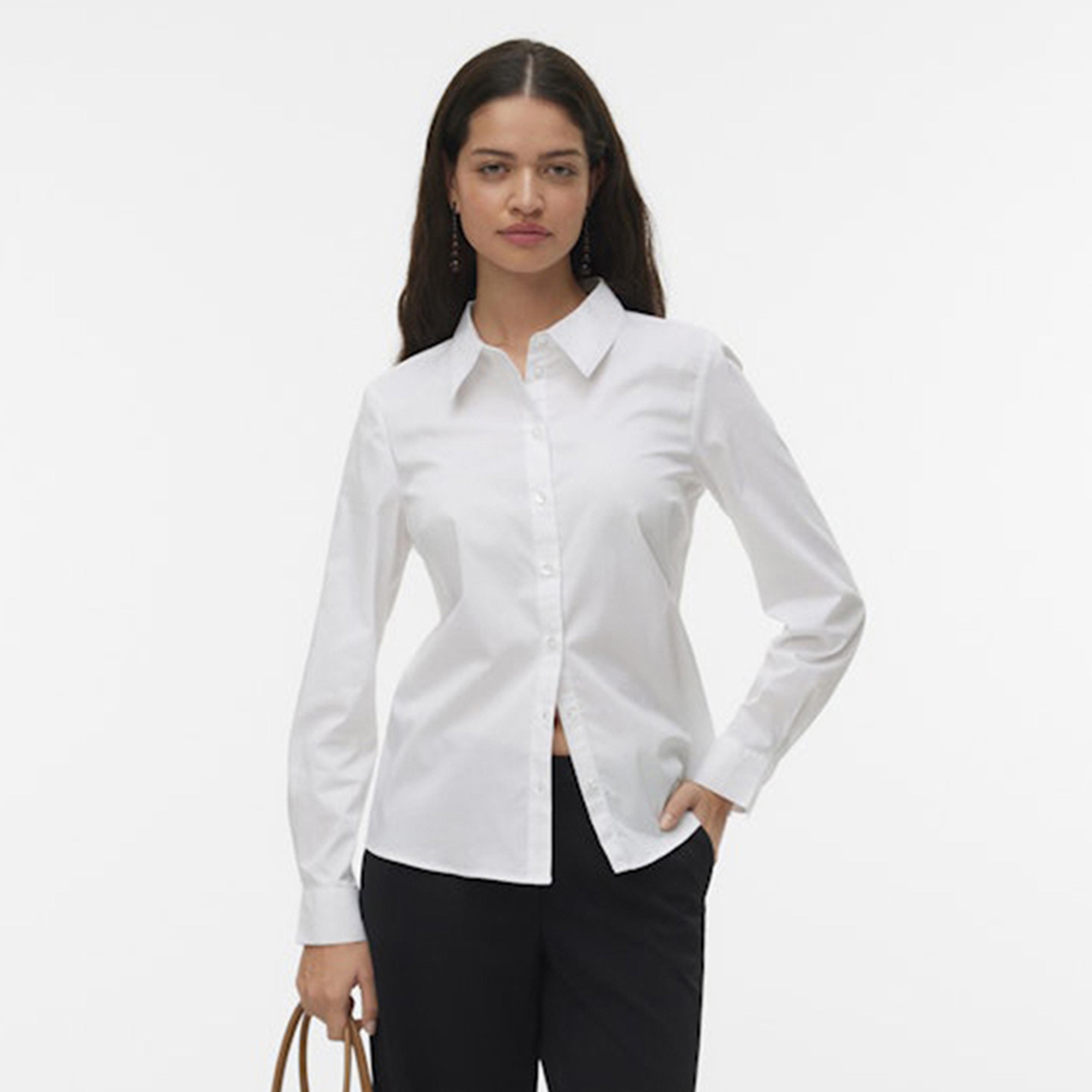 Vero Moda White Collared Women's Shirt-women-clothing-shirtsandblouses-shirts-image-1
