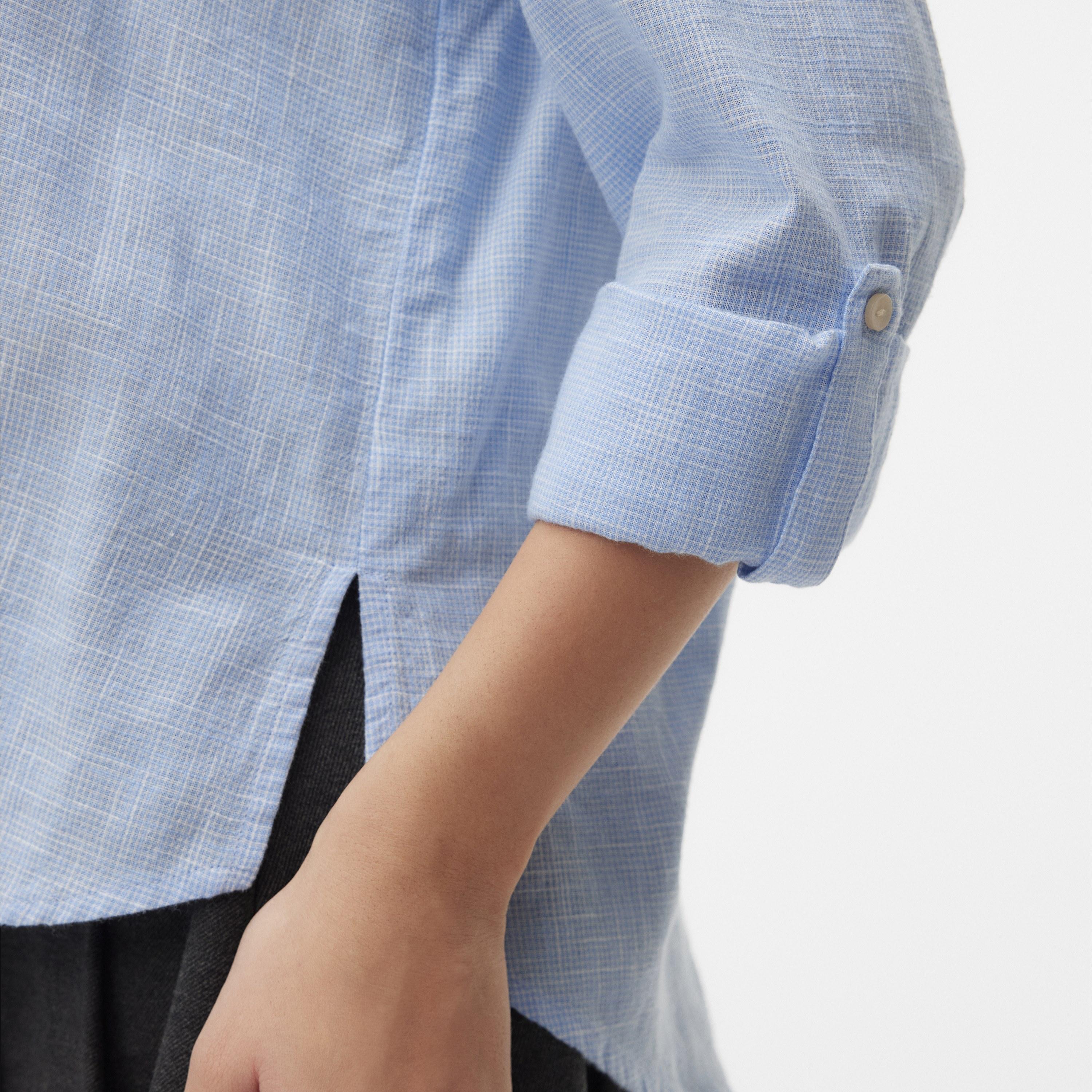 Vero Moda Blue Micro Checked Cotton Collared Women's Shirt-women-clothing-shirtsandblouses-shirts-image-5