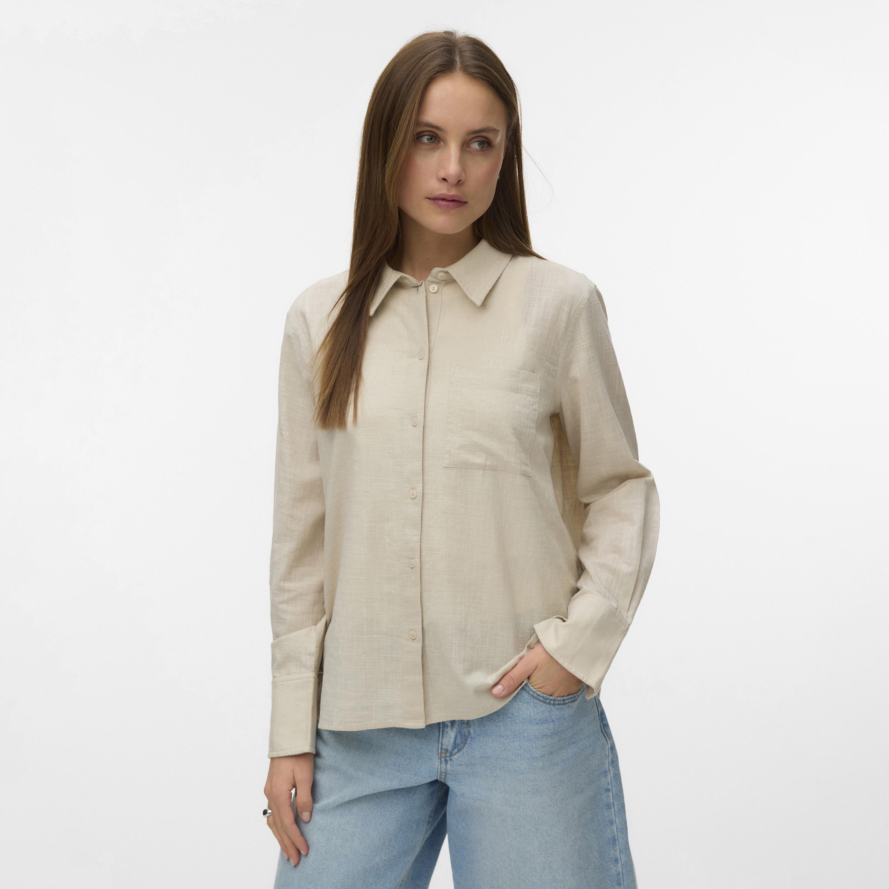 Vero Moda Pointed Collar Women's Shirt-women-clothing-shirtsandblouses-shirts-image-1