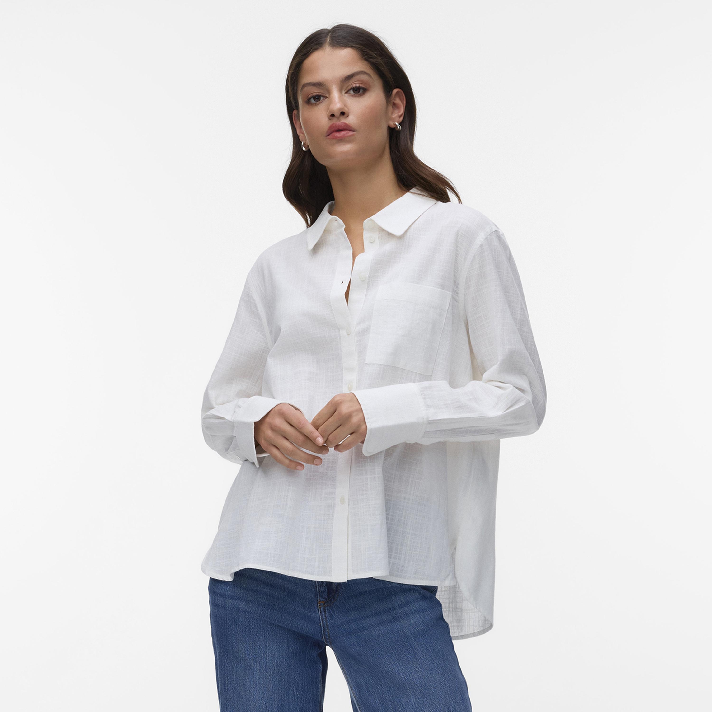 Vero Moda Pointed Collar Women's Shirt-women-clothing-shirtsandblouses-shirts-image-1