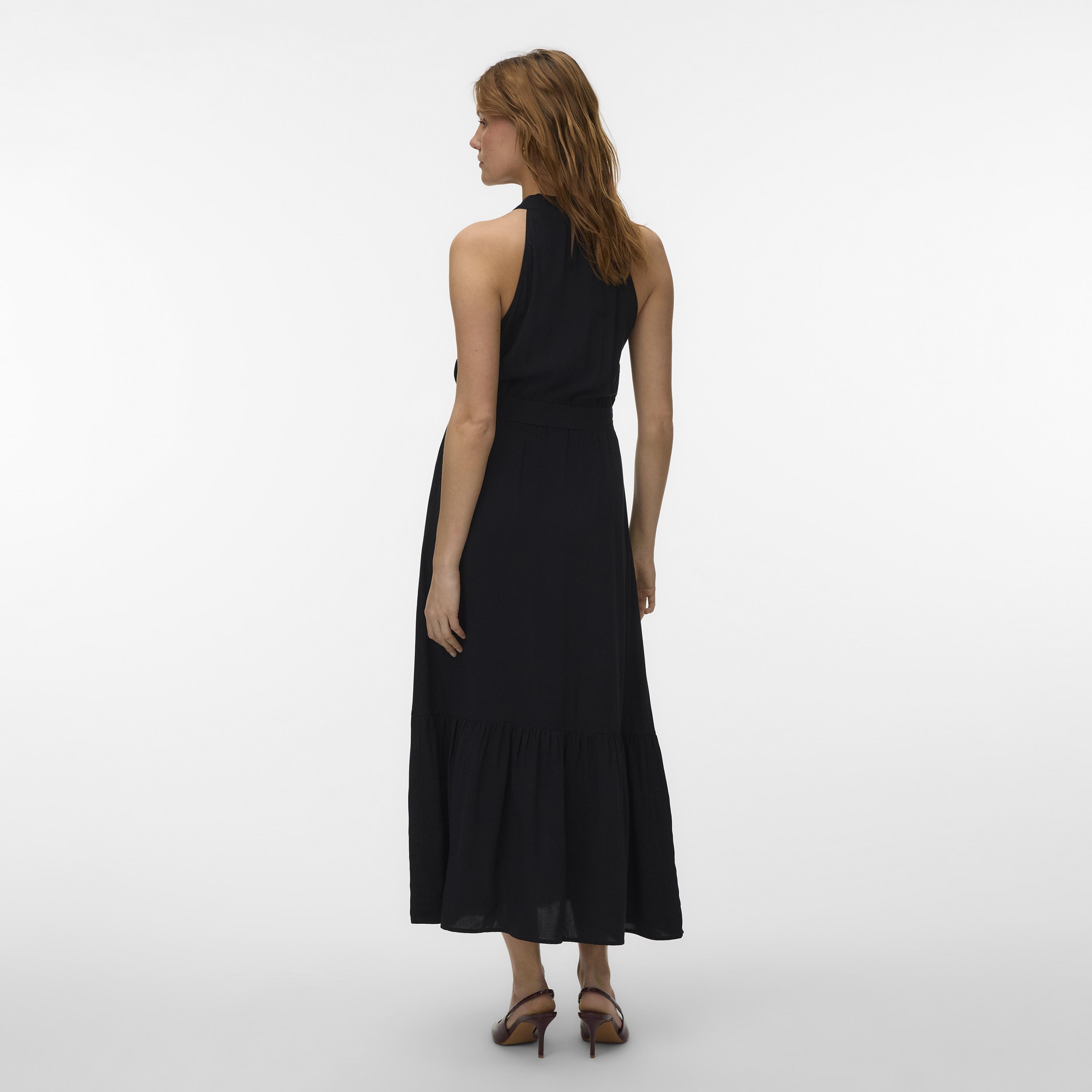 Vero Moda Blue Halter Neck Tiered Women's Midi Dress-women-clothing-dresses-image-3