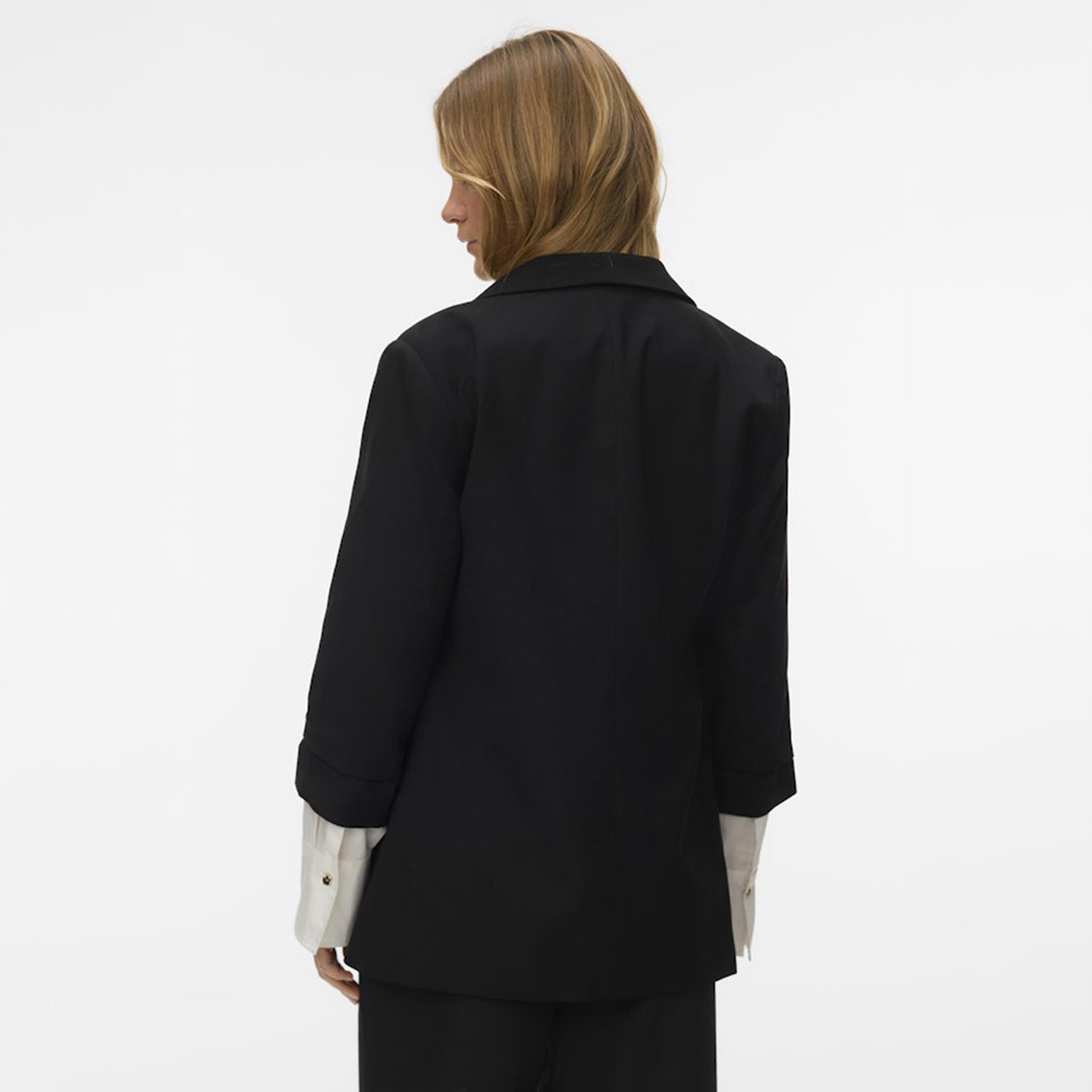 Vero Moda Black Lapel Collar Women's Blazer-women-clothing-coatsandjackets-blazers-image-3