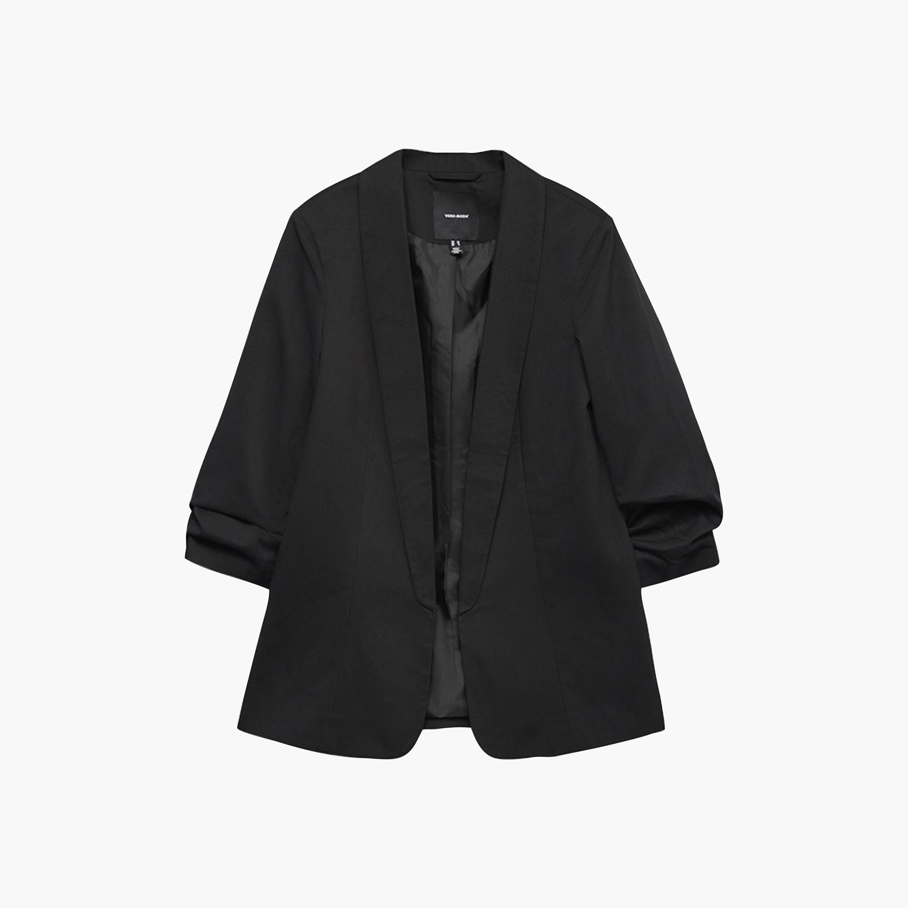 Vero Moda Black Lapel Collar Women's Blazer-women-clothing-coatsandjackets-blazers-image-5