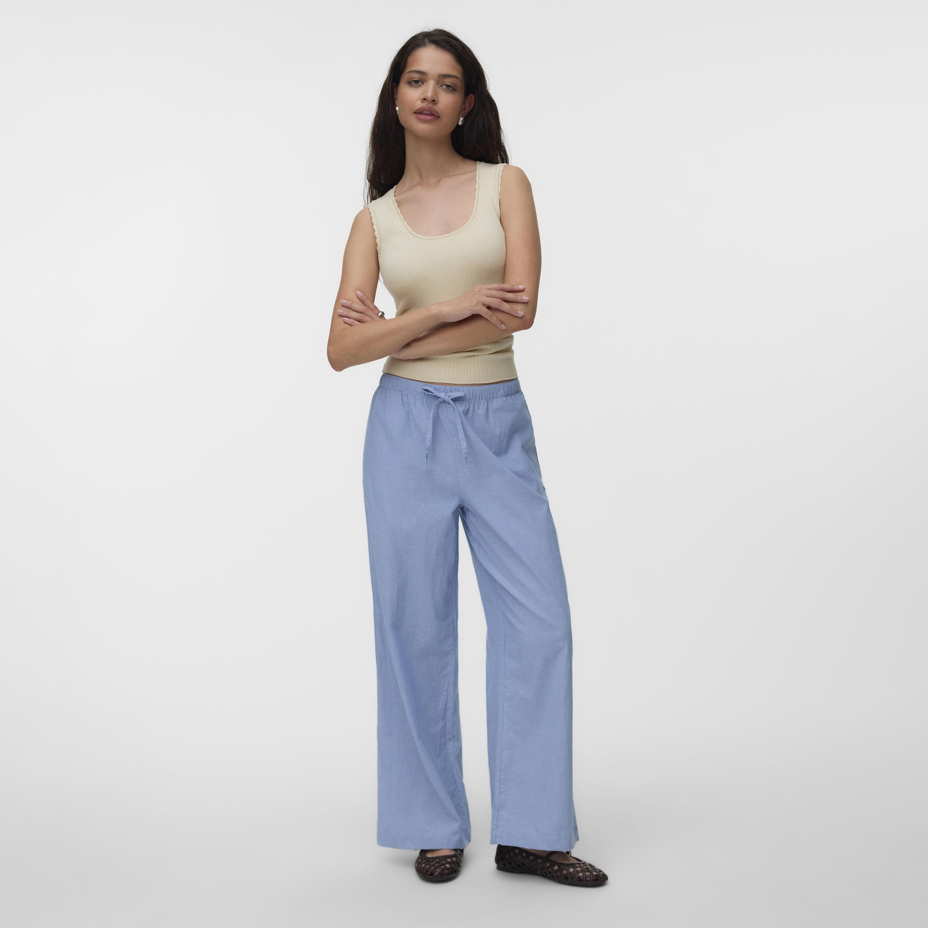 Vero Moda Drawstring Waist Wide Leg Women's Trousers-women-clothing-trousers-image-2
