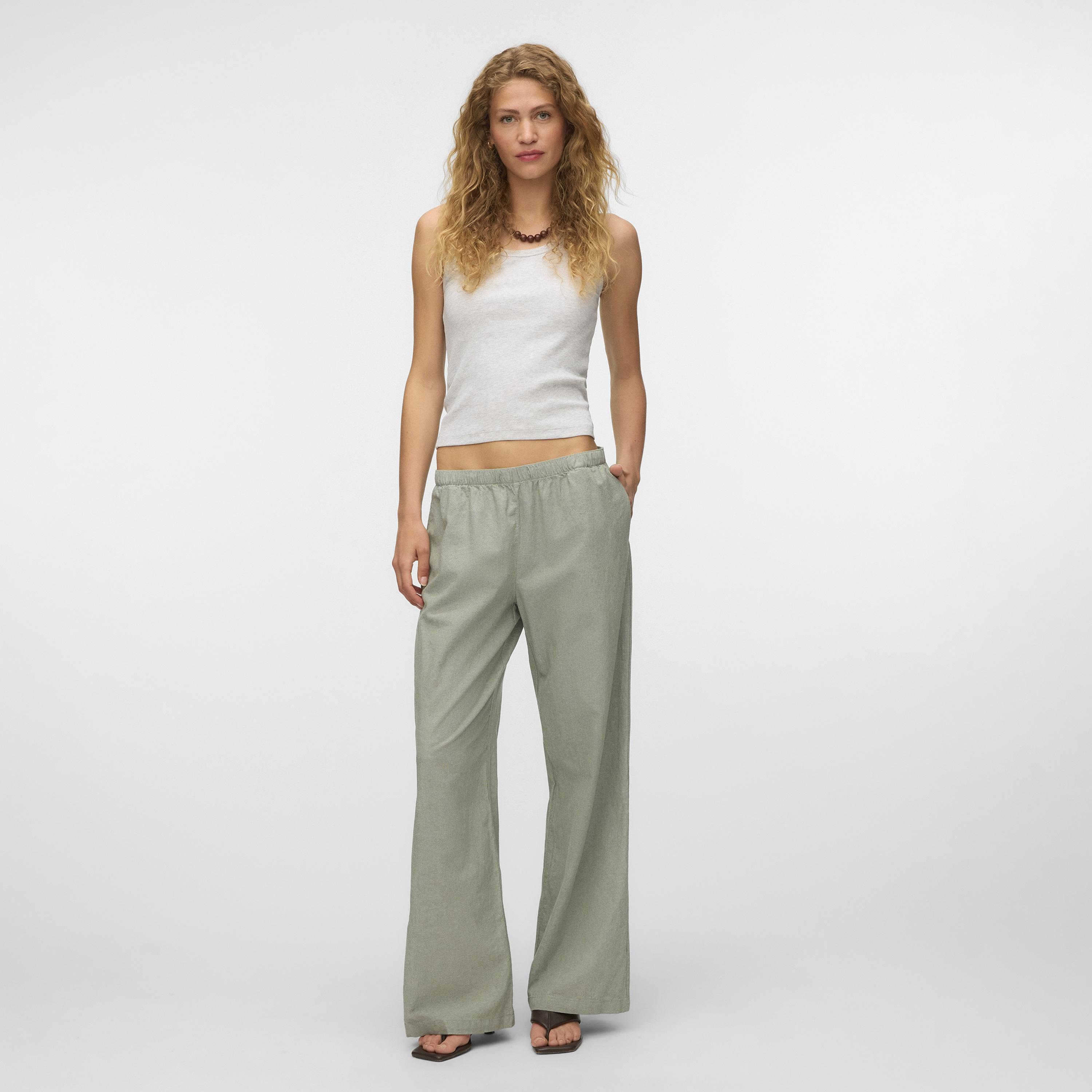Vero Moda Drawstring Waist Wide Leg Women's Trousers-women-clothing-trousers-image-2