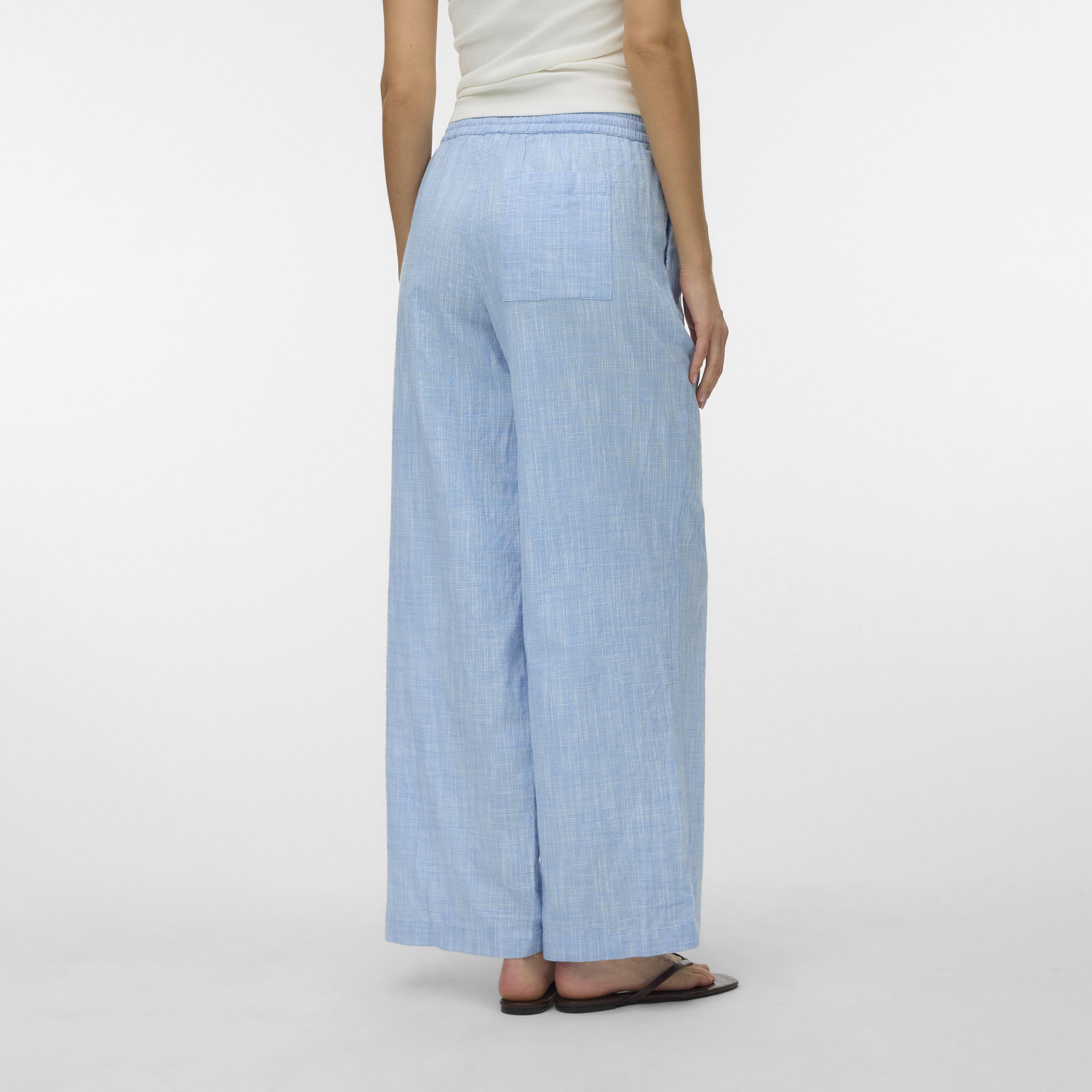 Vero Moda Textured Drawstring Waist Wide Leg Women's Trousers-women-clothing-trousers-image-4