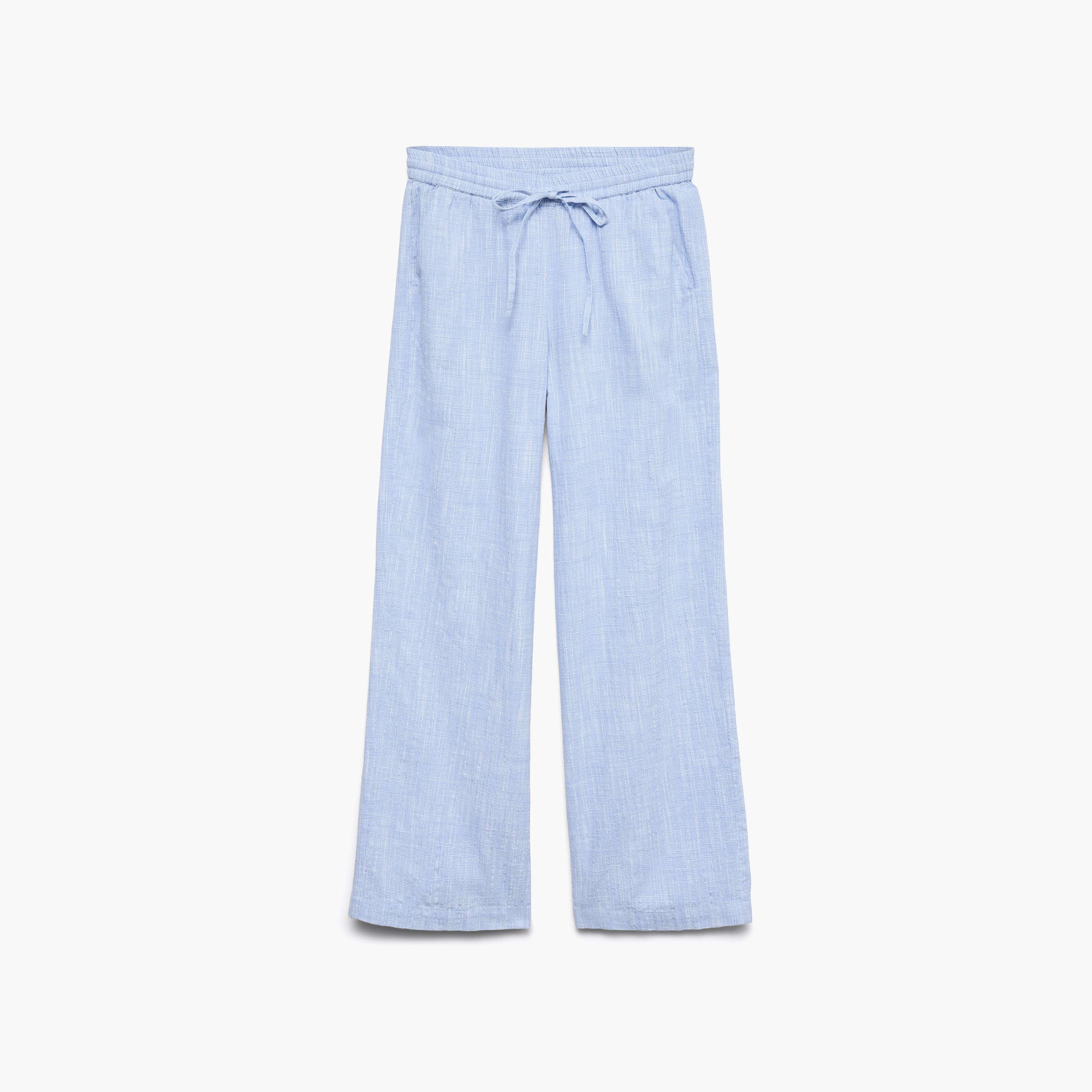 Vero Moda Textured Drawstring Waist Wide Leg Women's Trousers-women-clothing-trousers-image-5